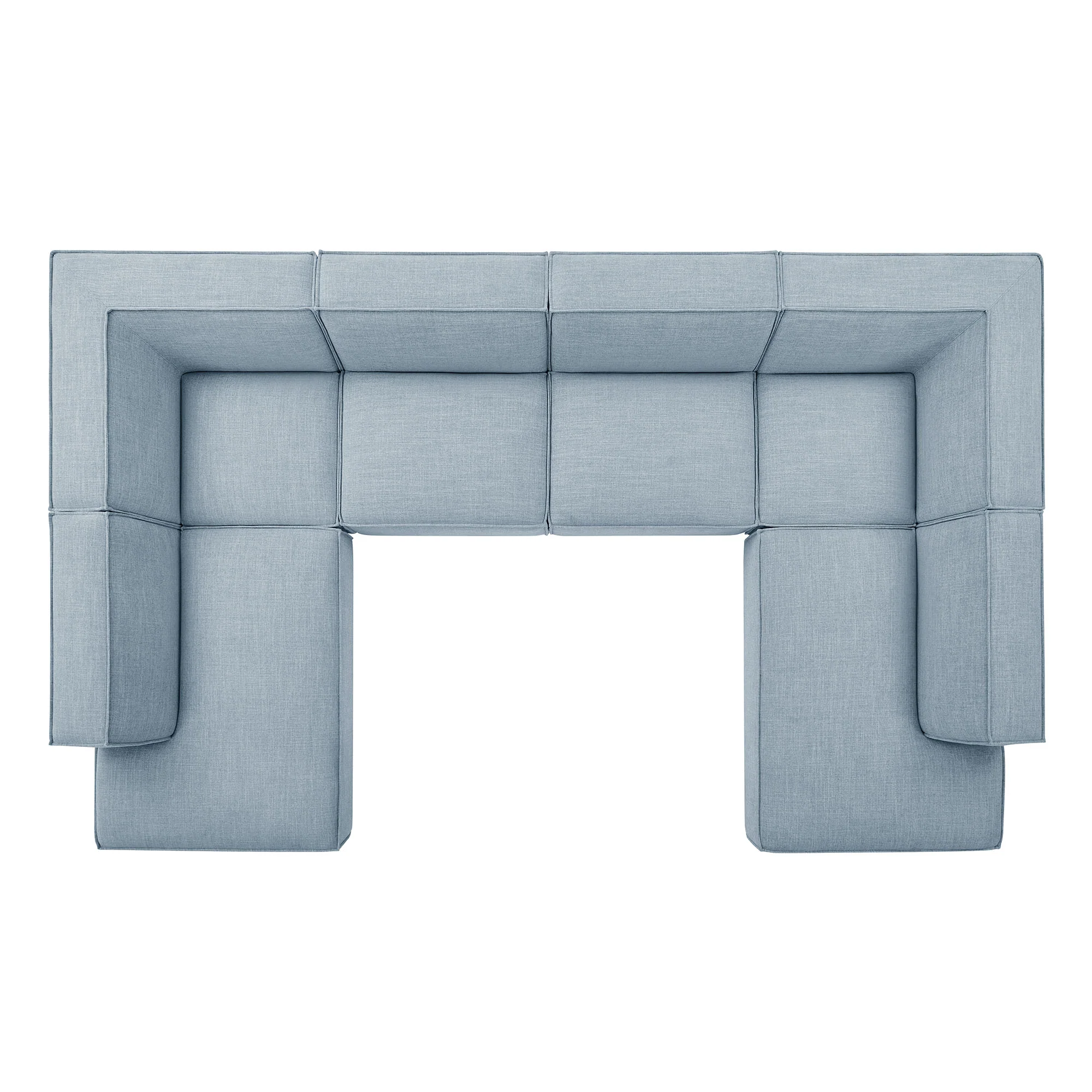 Restore 6-Piece Performance Fabric Upholstered U-Shaped Sectional Sofa by Modway - Image 51