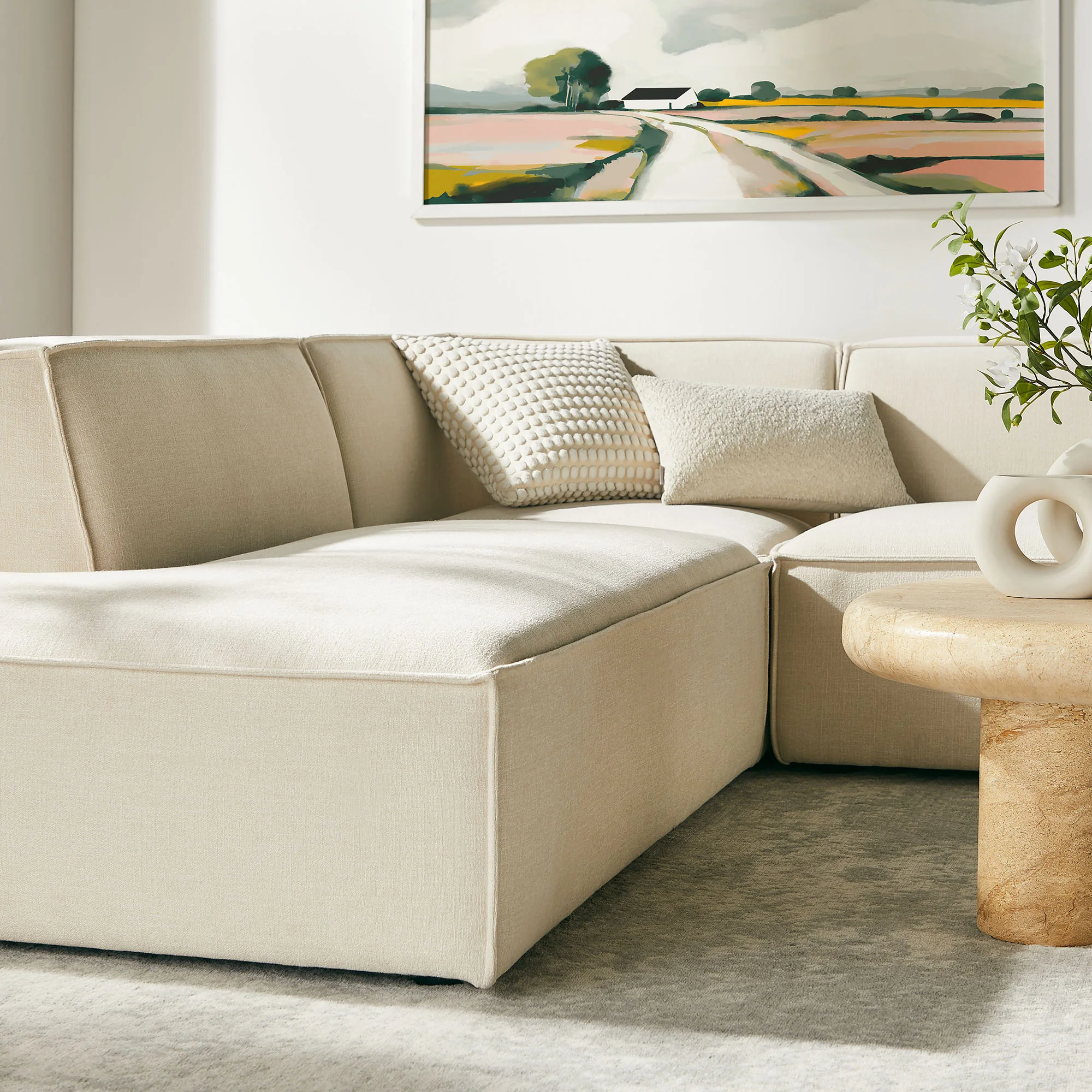 Restore 6-Piece Performance Fabric Upholstered U-Shaped Sectional Sofa by Modway - Image 6