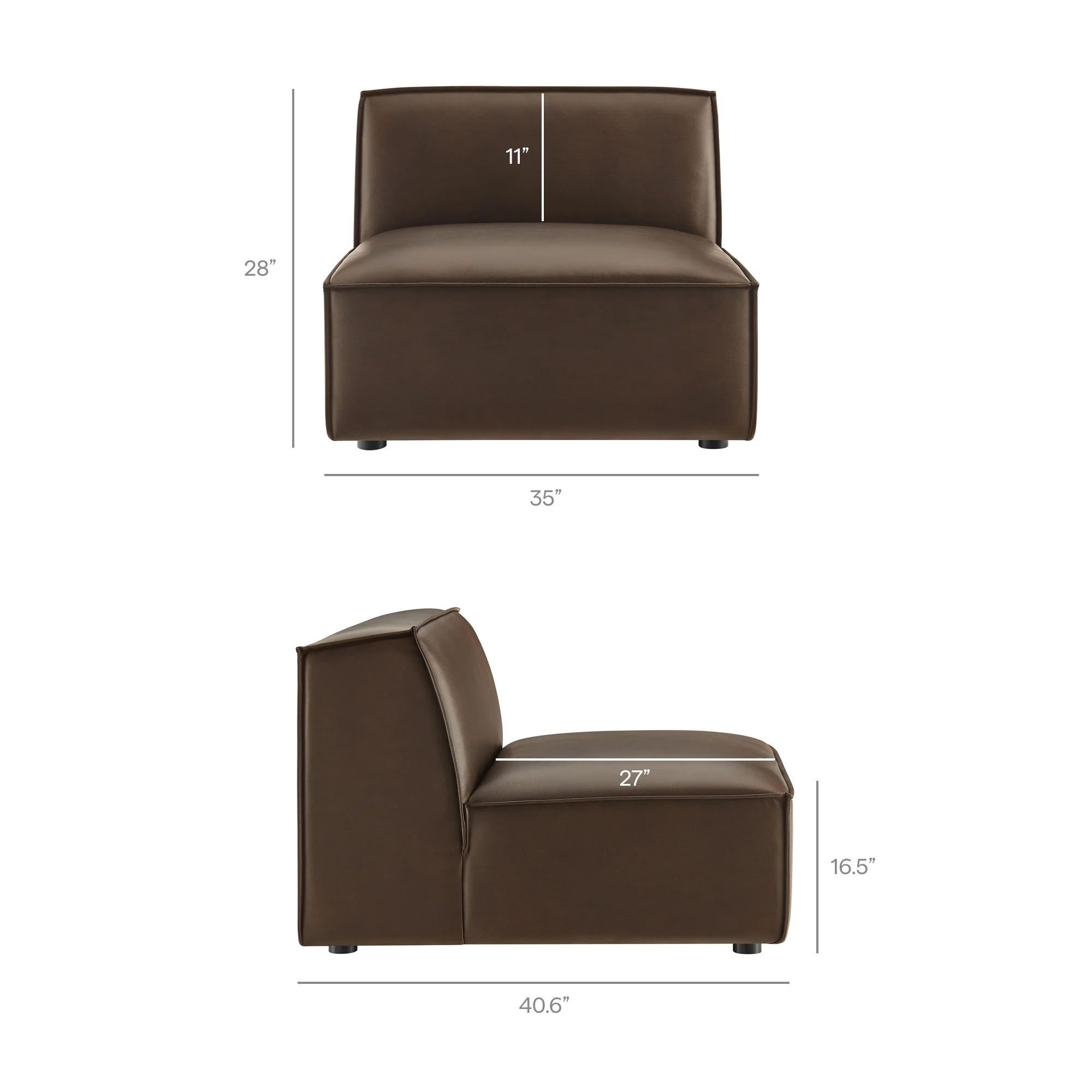 Restore 6-Piece Vegan Leather Modular Sectional Sofa by Modway - Image 10