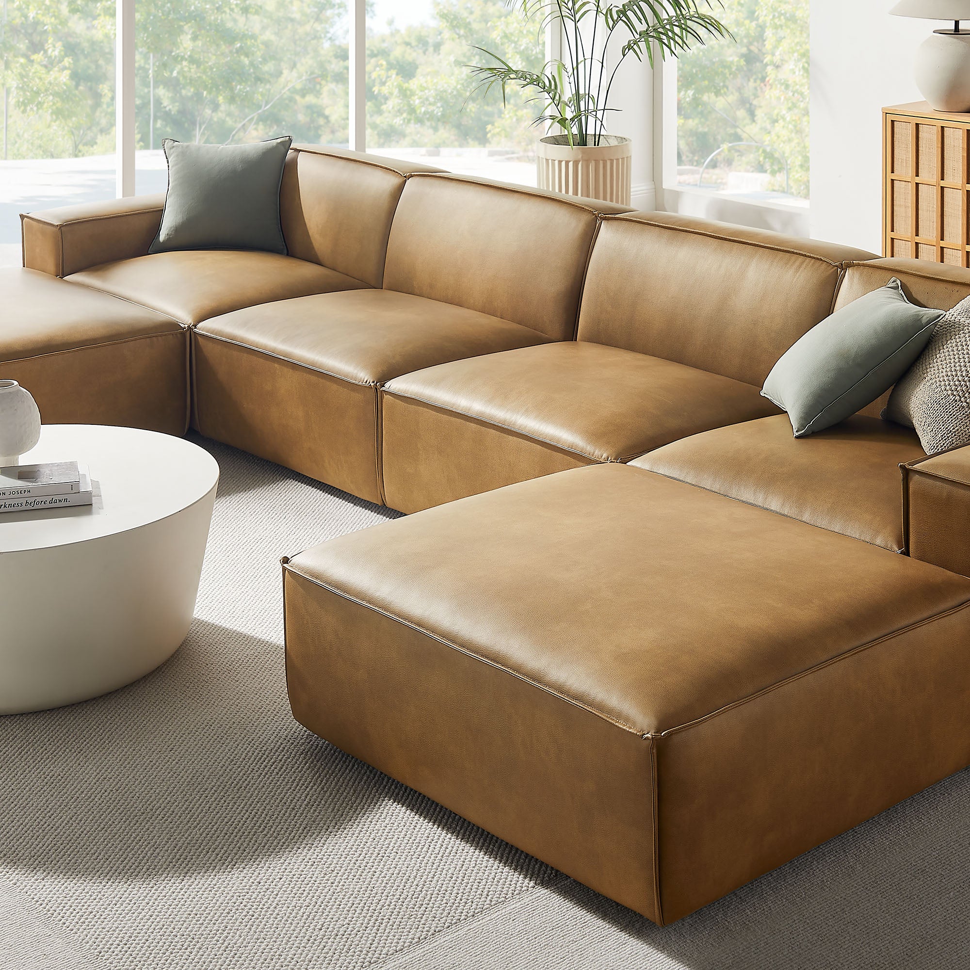 Restore 6-Piece Vegan Leather Modular Sectional Sofa by Modway - Image 15