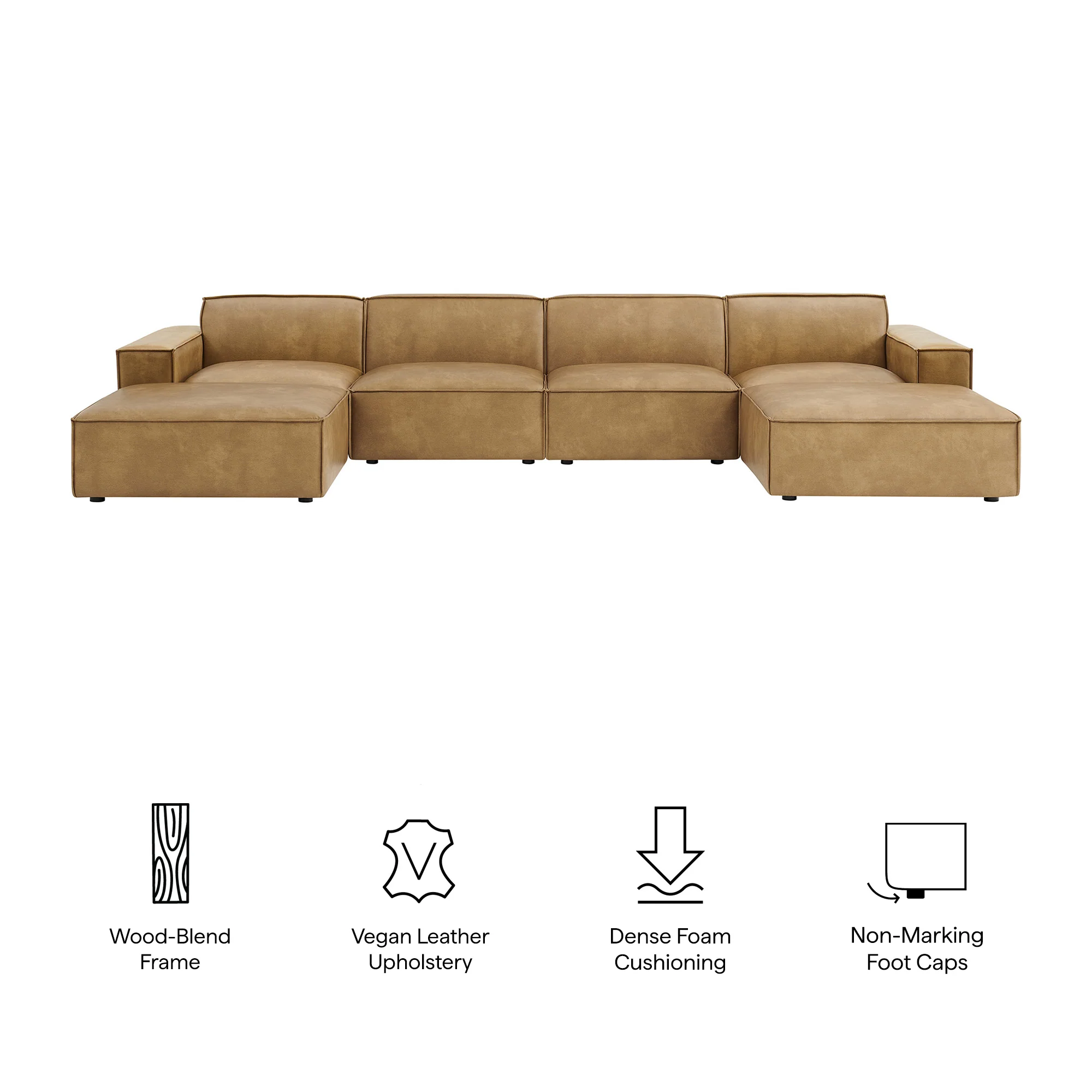 Restore 6-Piece Vegan Leather Modular Sectional Sofa by Modway - Image 18