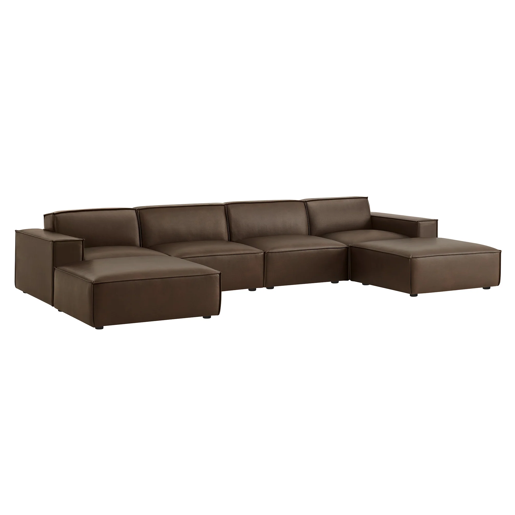 Restore 6-Piece Vegan Leather Modular Sectional Sofa by Modway - Image 2