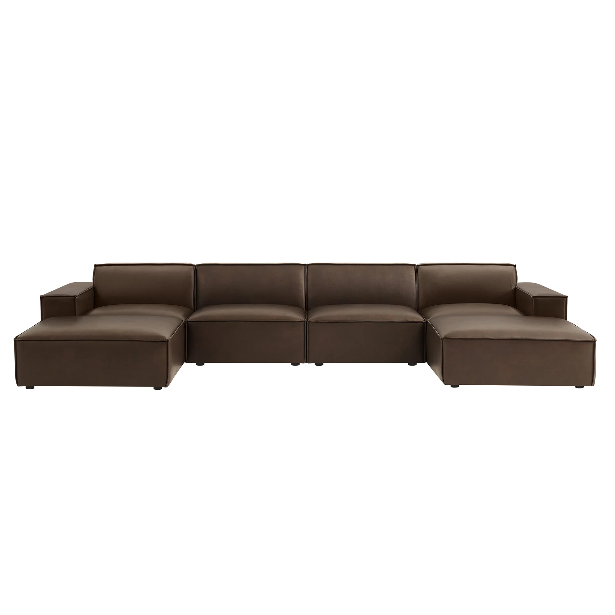 Restore 6-Piece Vegan Leather Modular Sectional Sofa by Modway - Image 3