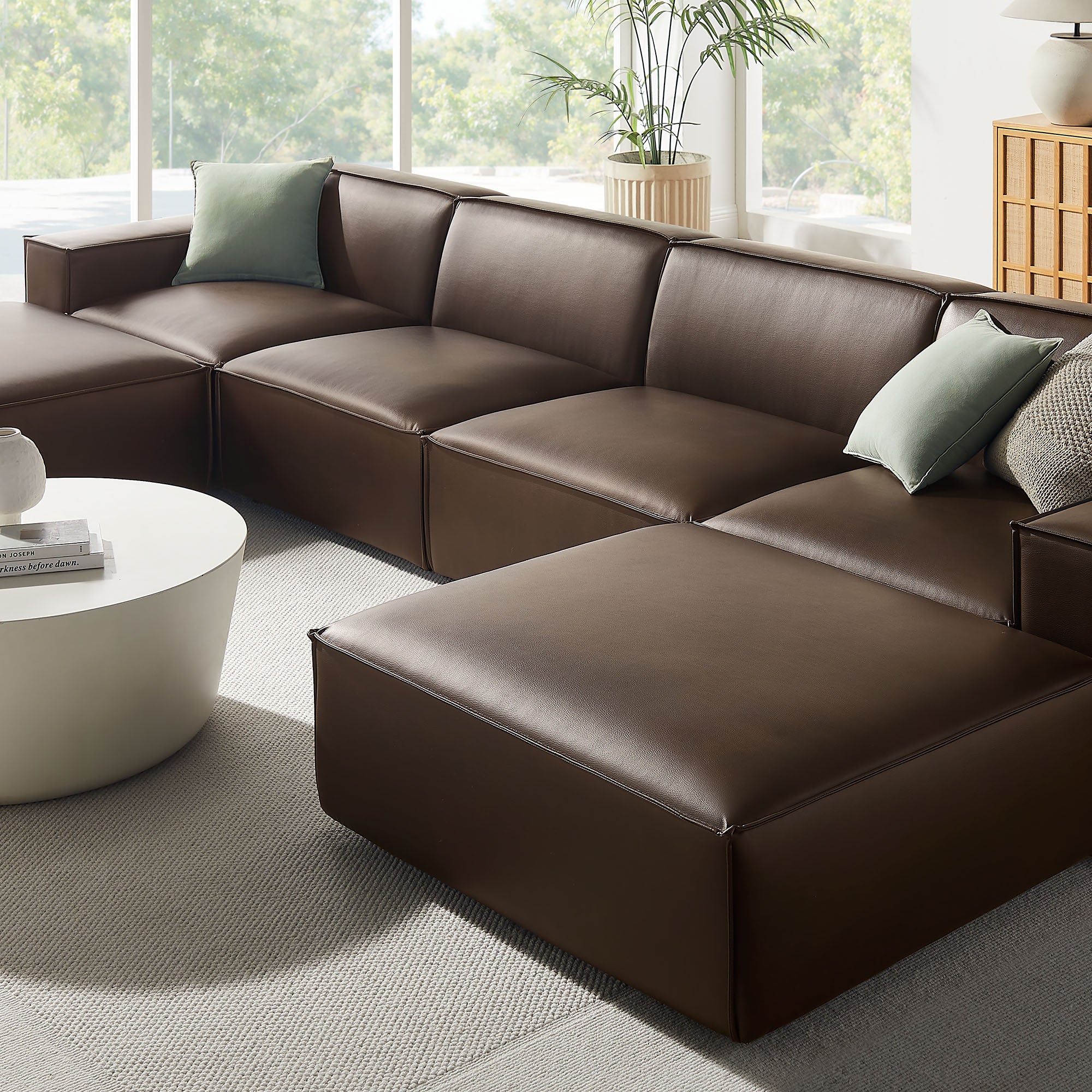 Restore 6-Piece Vegan Leather Modular Sectional Sofa by Modway - Image 5