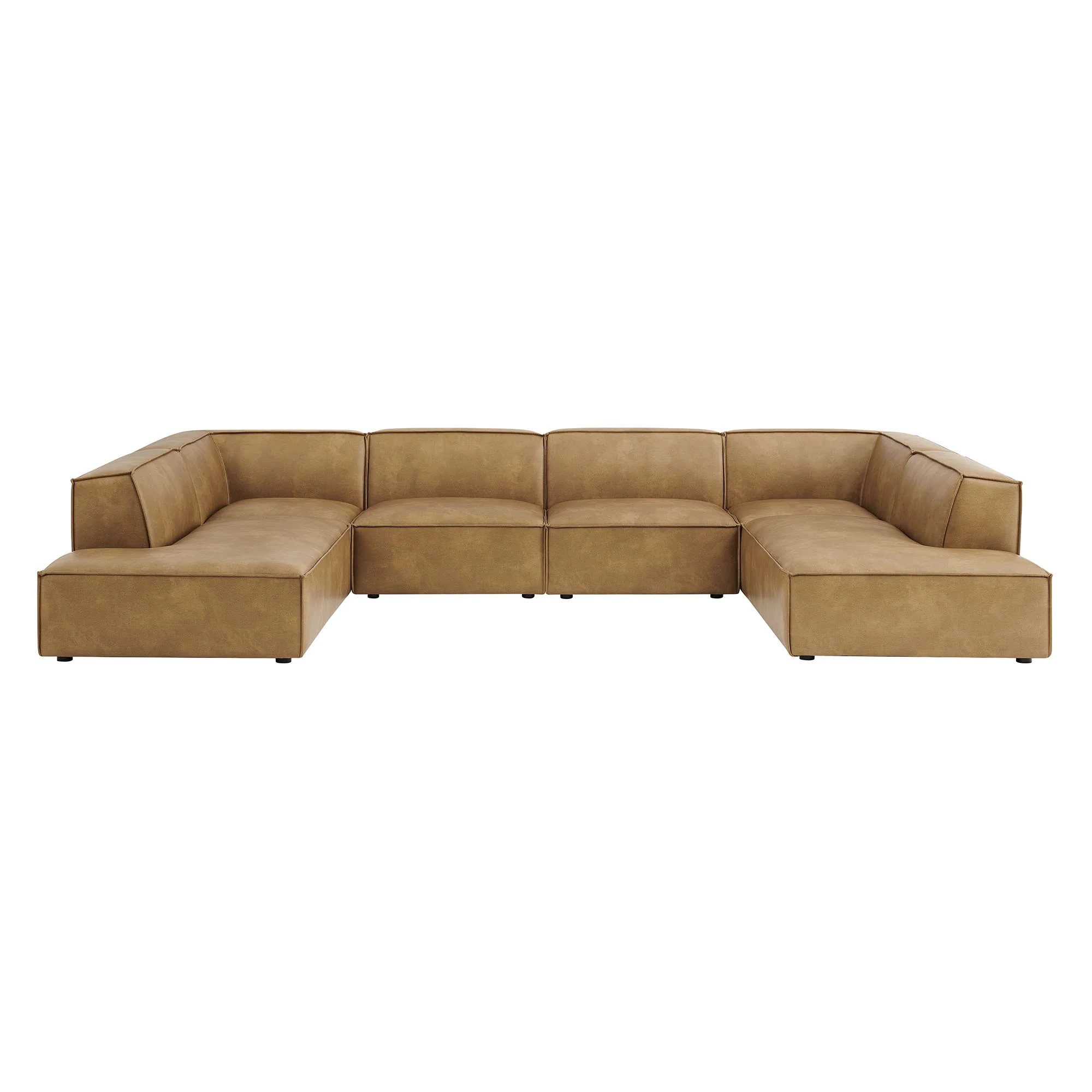 Restore 6-Piece Vegan Leather U-Shaped Armless Sectional Sofa by Modway - Image 13