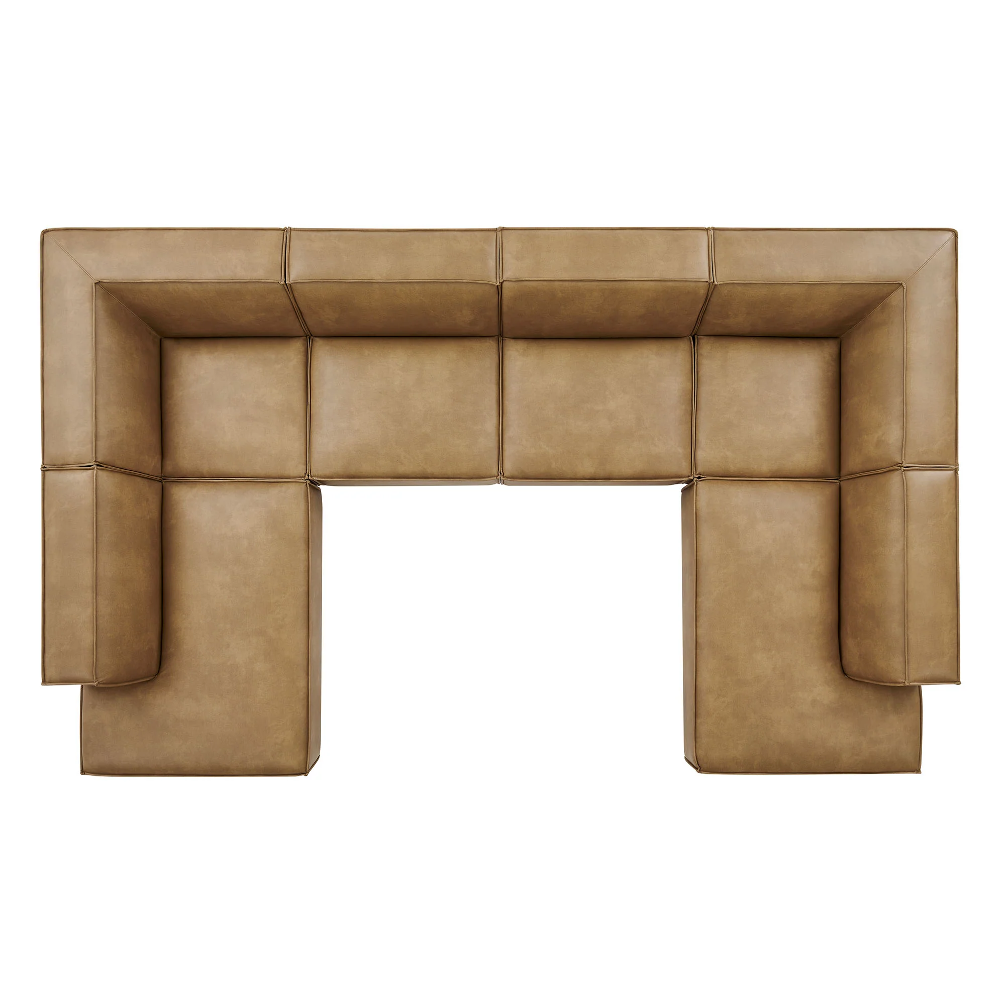 Restore 6-Piece Vegan Leather U-Shaped Armless Sectional Sofa by Modway - Image 14