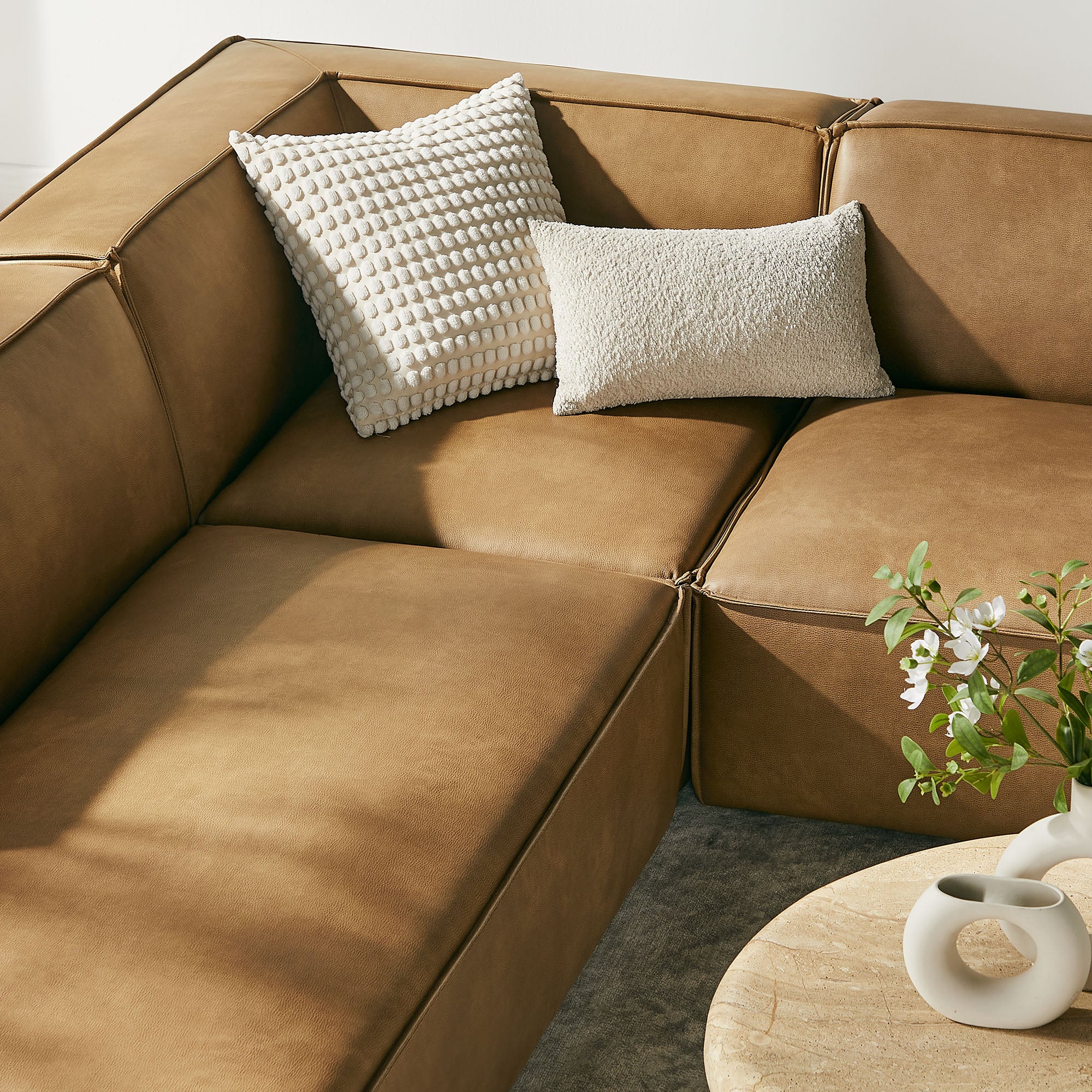 Restore 6-Piece Vegan Leather U-Shaped Armless Sectional Sofa by Modway - Image 15