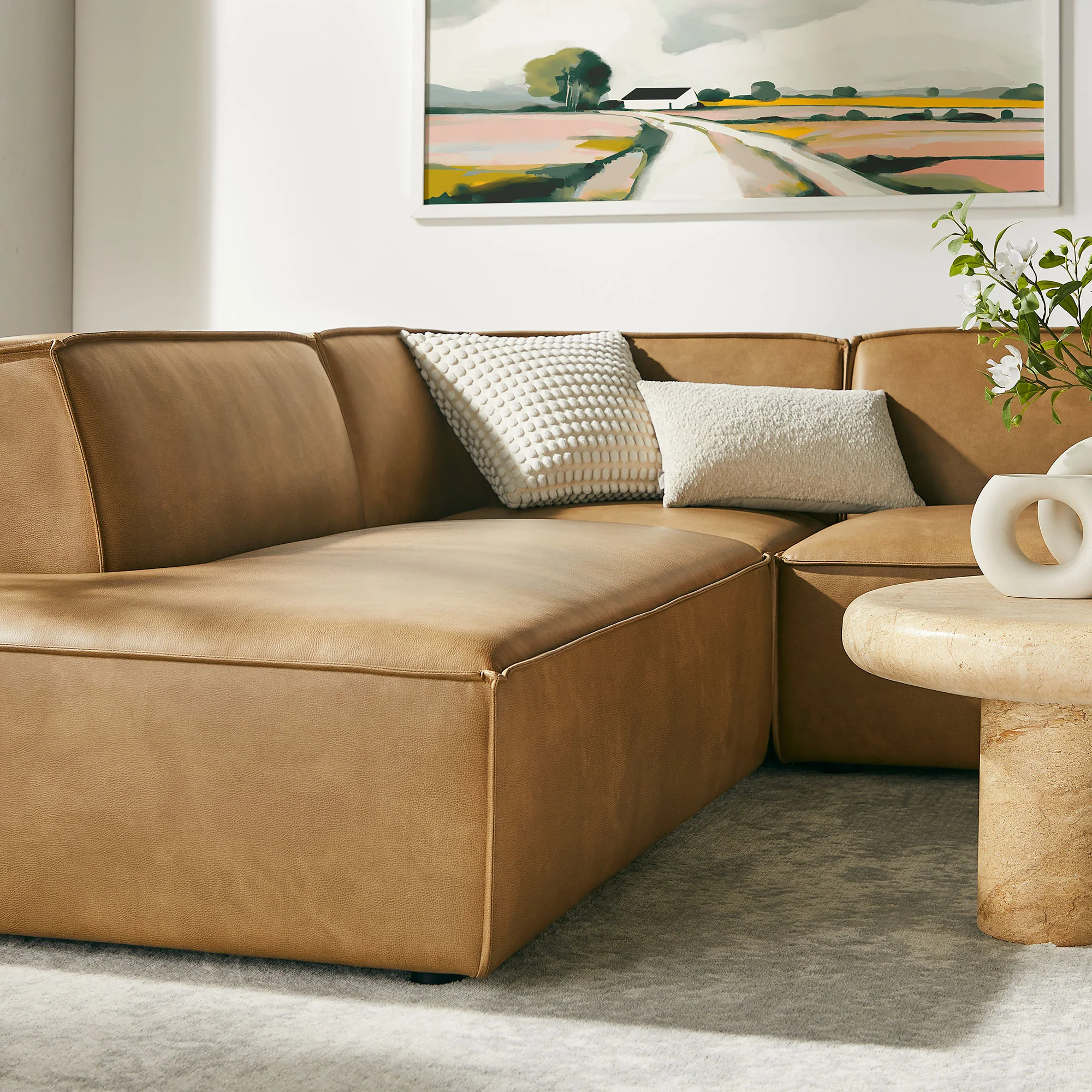 Restore 6-Piece Vegan Leather U-Shaped Armless Sectional Sofa by Modway - Image 16