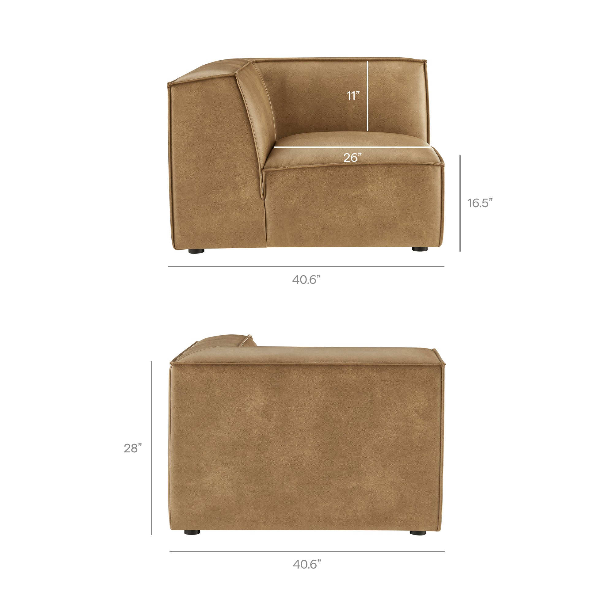 Restore 6-Piece Vegan Leather U-Shaped Armless Sectional Sofa by Modway - Image 20