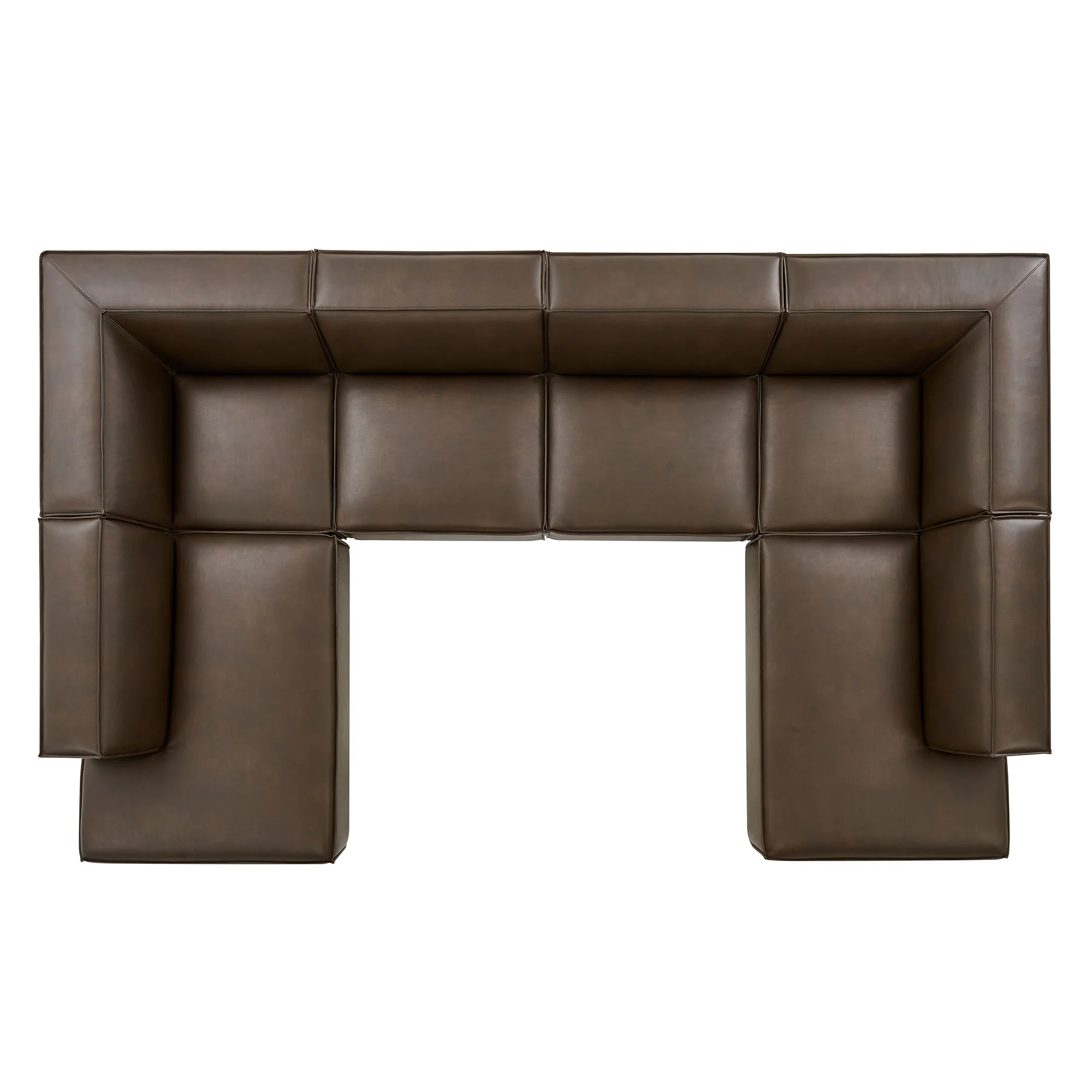 Restore 6-Piece Vegan Leather U-Shaped Armless Sectional Sofa by Modway - Image 4