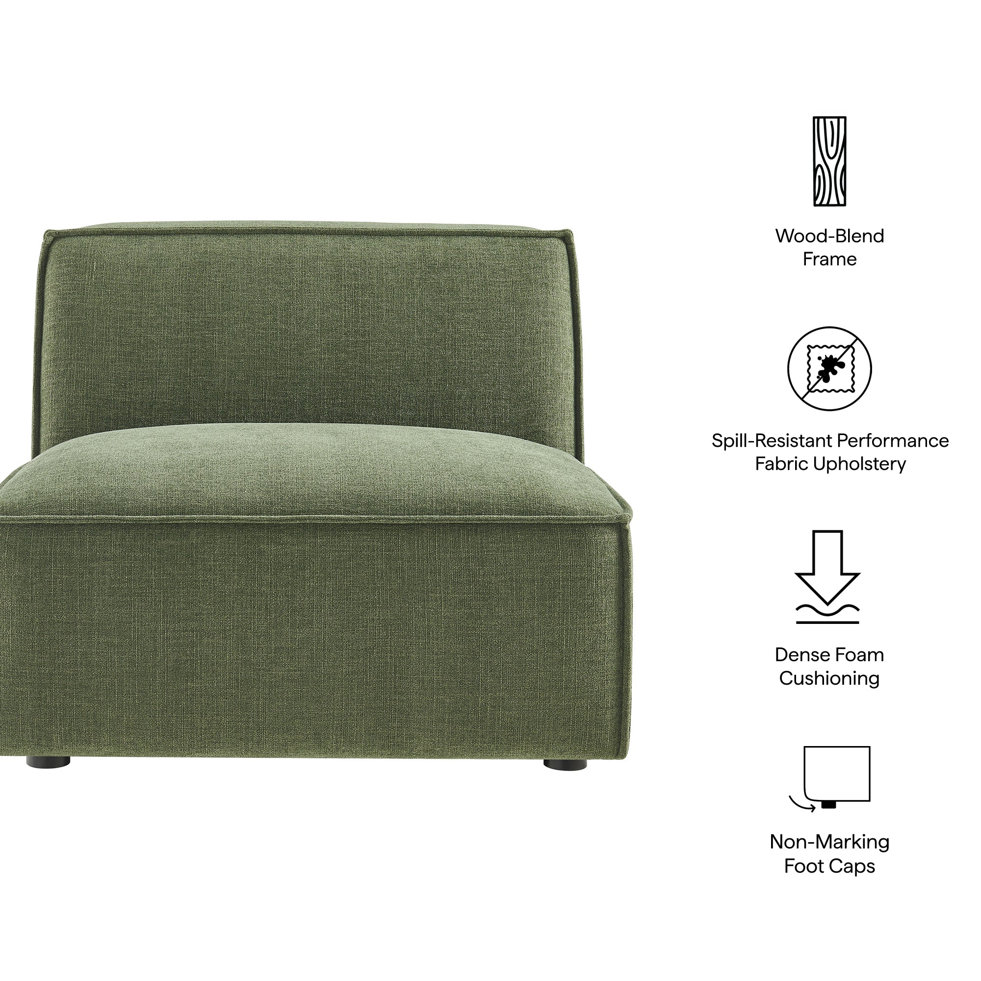 Restore Performance Fabric Upholstered Armless Modular Chair by Modway - Image 18