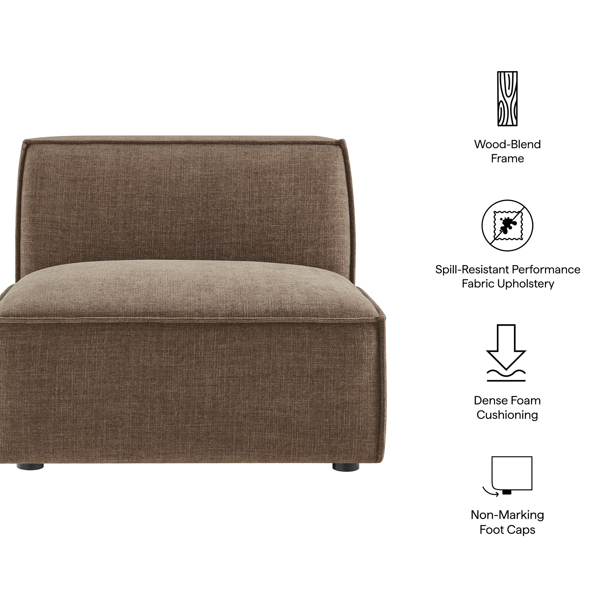 Restore Performance Fabric Upholstered Armless Modular Chair by Modway - Image 28