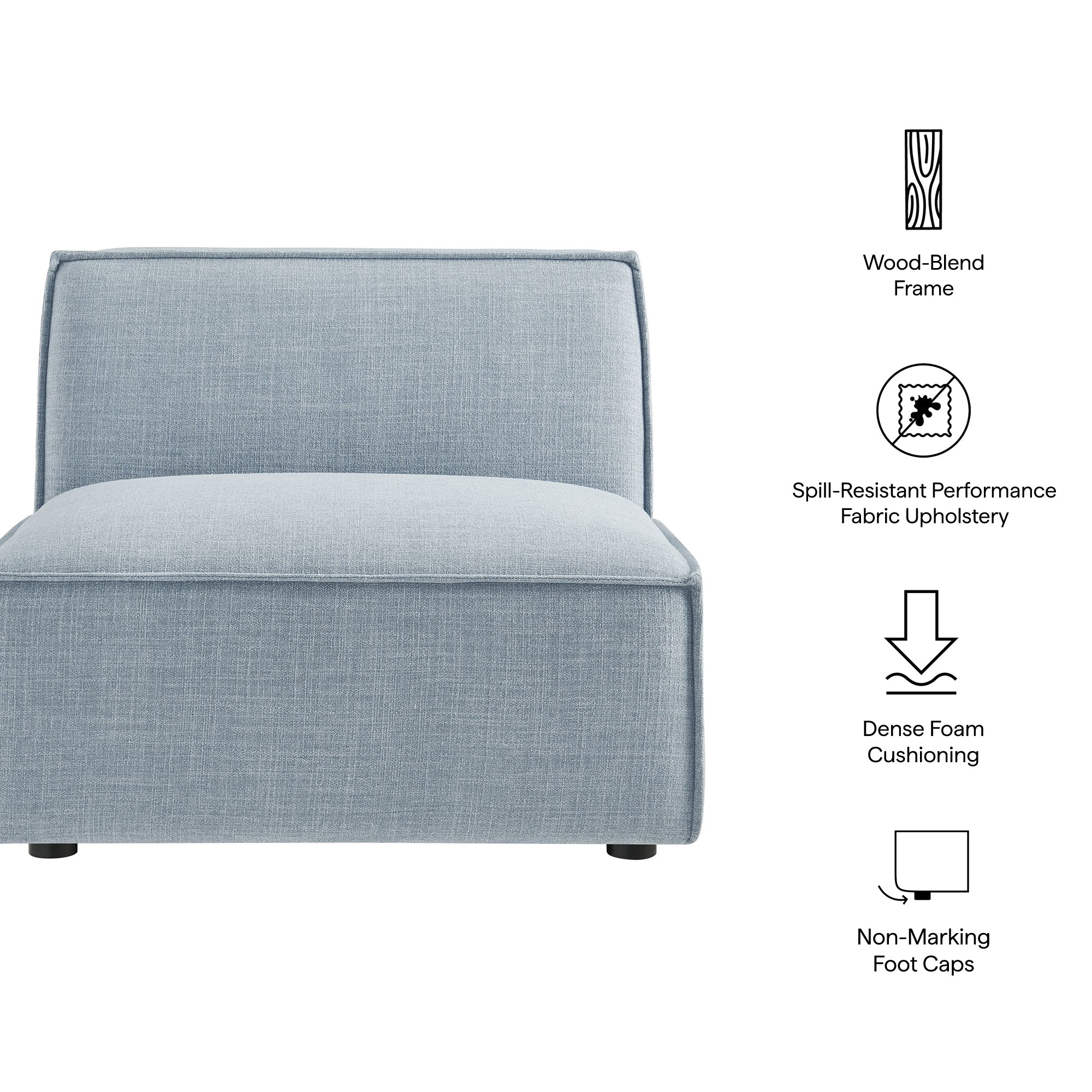 Restore Performance Fabric Upholstered Armless Modular Chair by Modway - Image 48