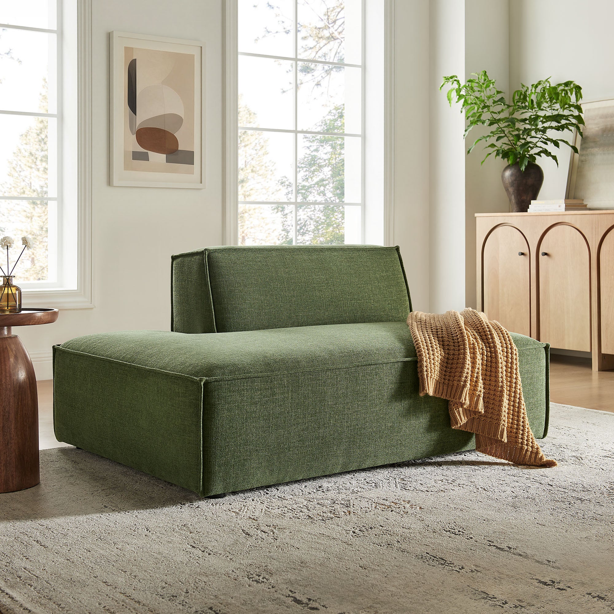 Restore Performance Fabric Upholstered Left-Facing Armless Modular Chaise by Modway - Image 17