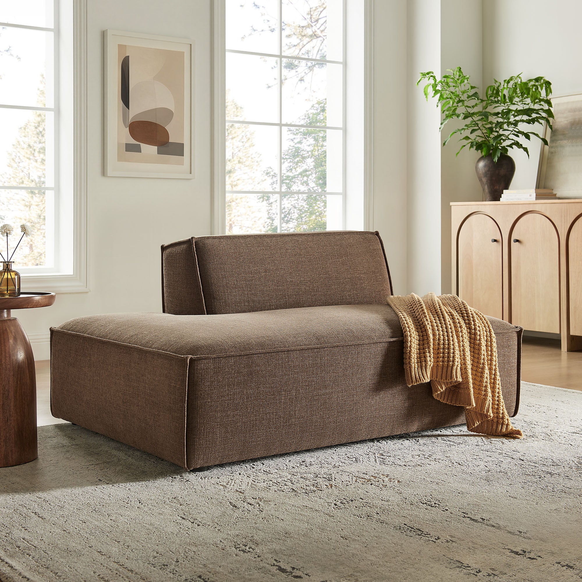 Restore Performance Fabric Upholstered Left-Facing Armless Modular Chaise by Modway - Image 27