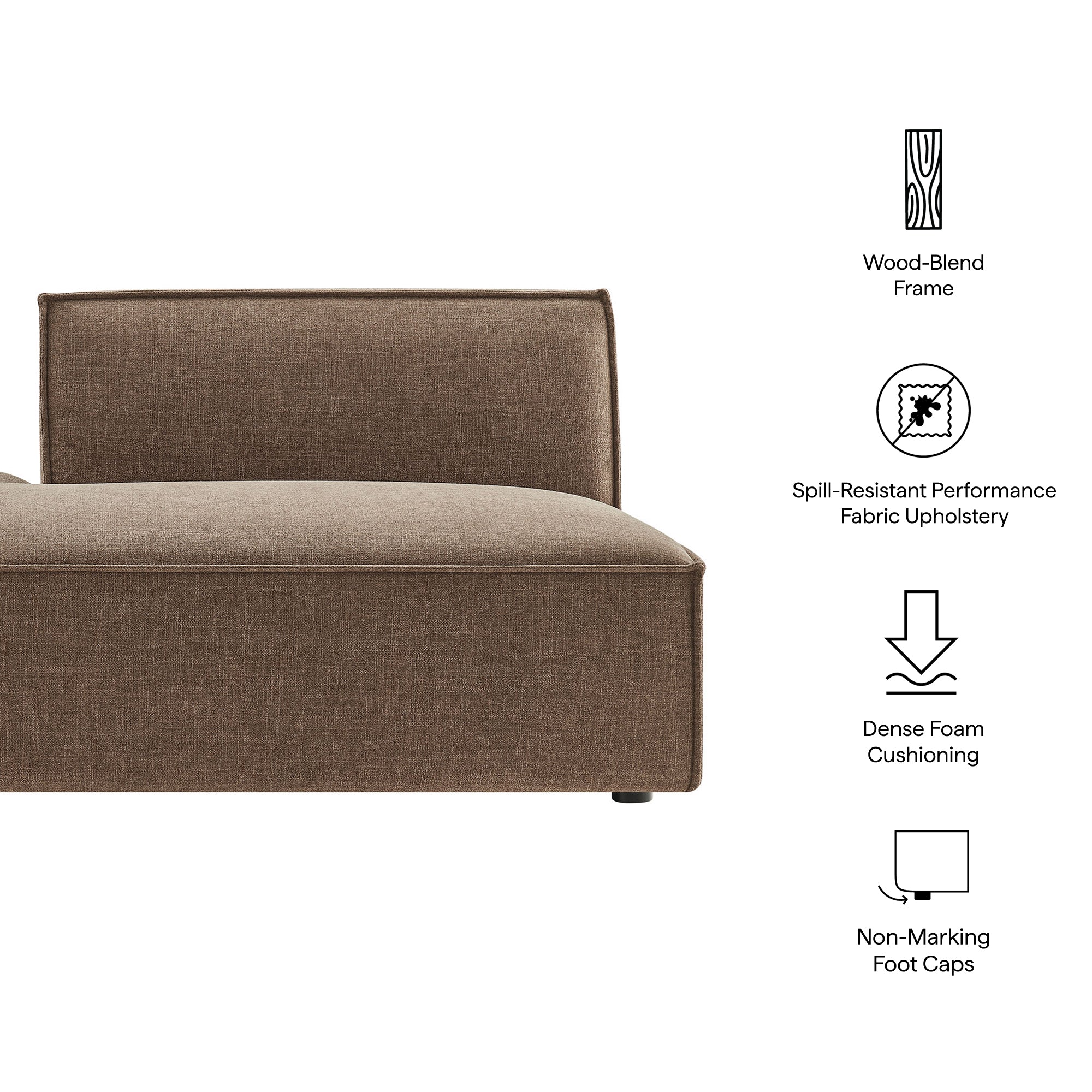 Restore Performance Fabric Upholstered Left-Facing Armless Modular Chaise by Modway - Image 28