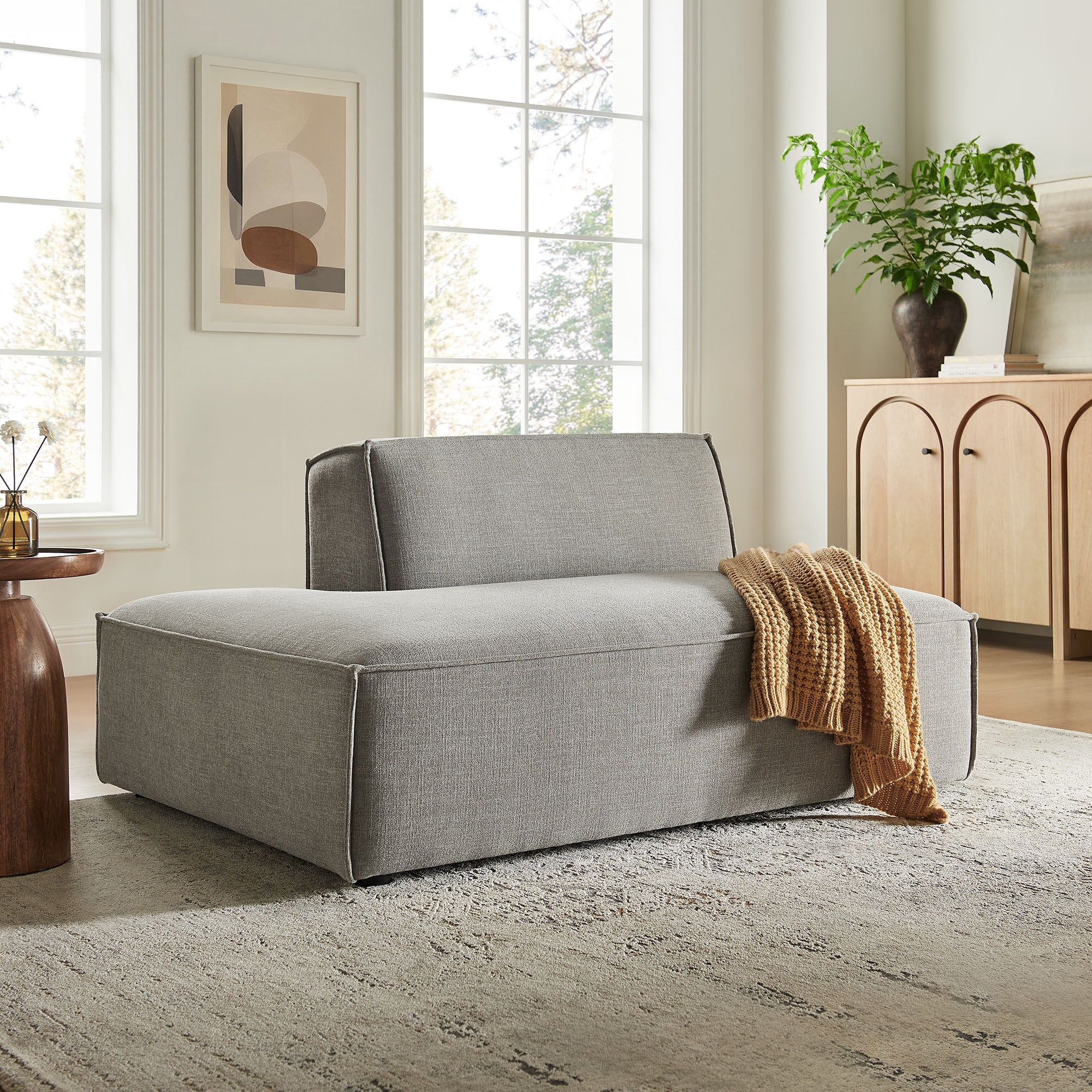 Restore Performance Fabric Upholstered Left-Facing Armless Modular Chaise by Modway - Image 37