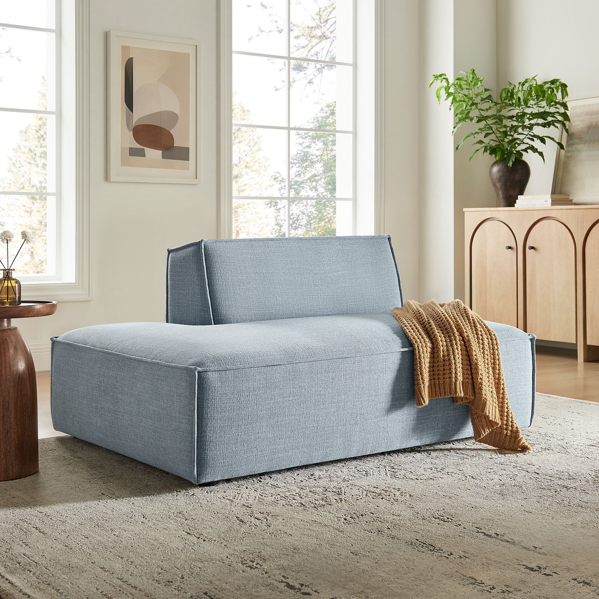 Restore Performance Fabric Upholstered Left-Facing Armless Modular Chaise by Modway - Image 47