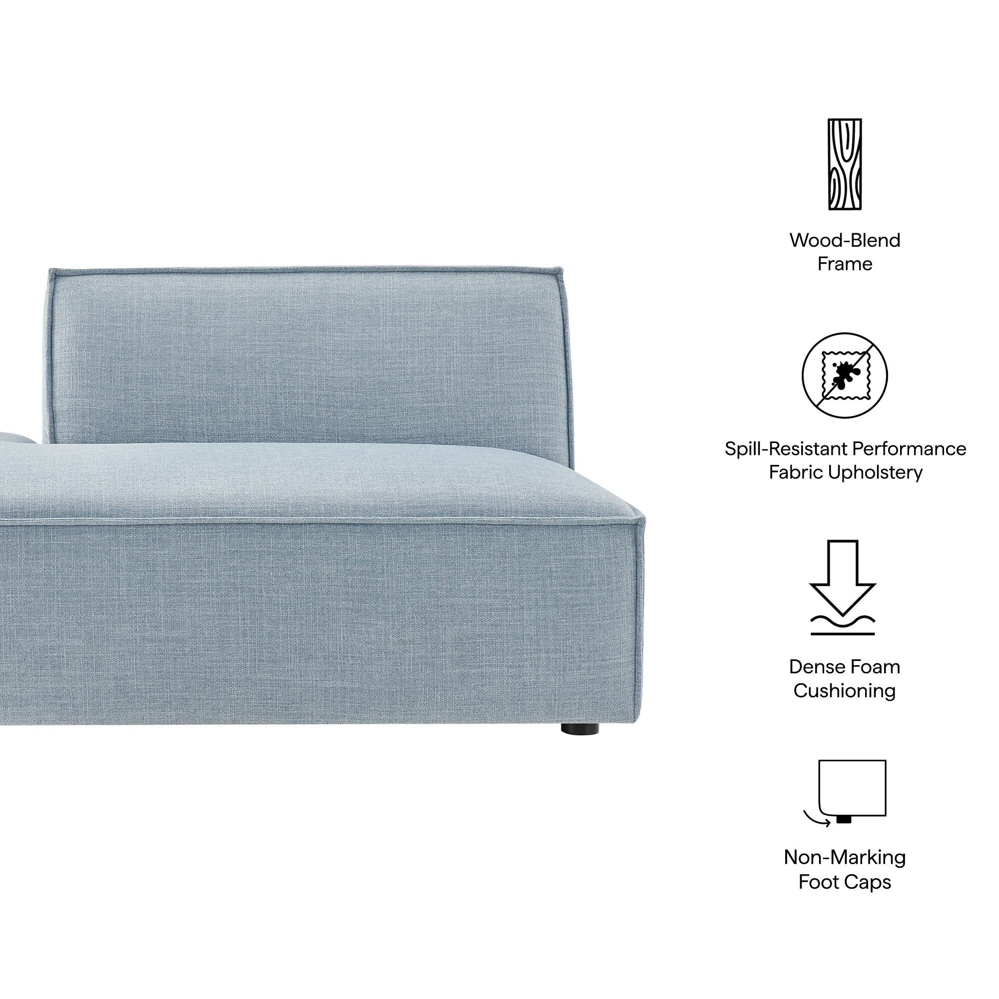 Restore Performance Fabric Upholstered Left-Facing Armless Modular Chaise by Modway - Image 48