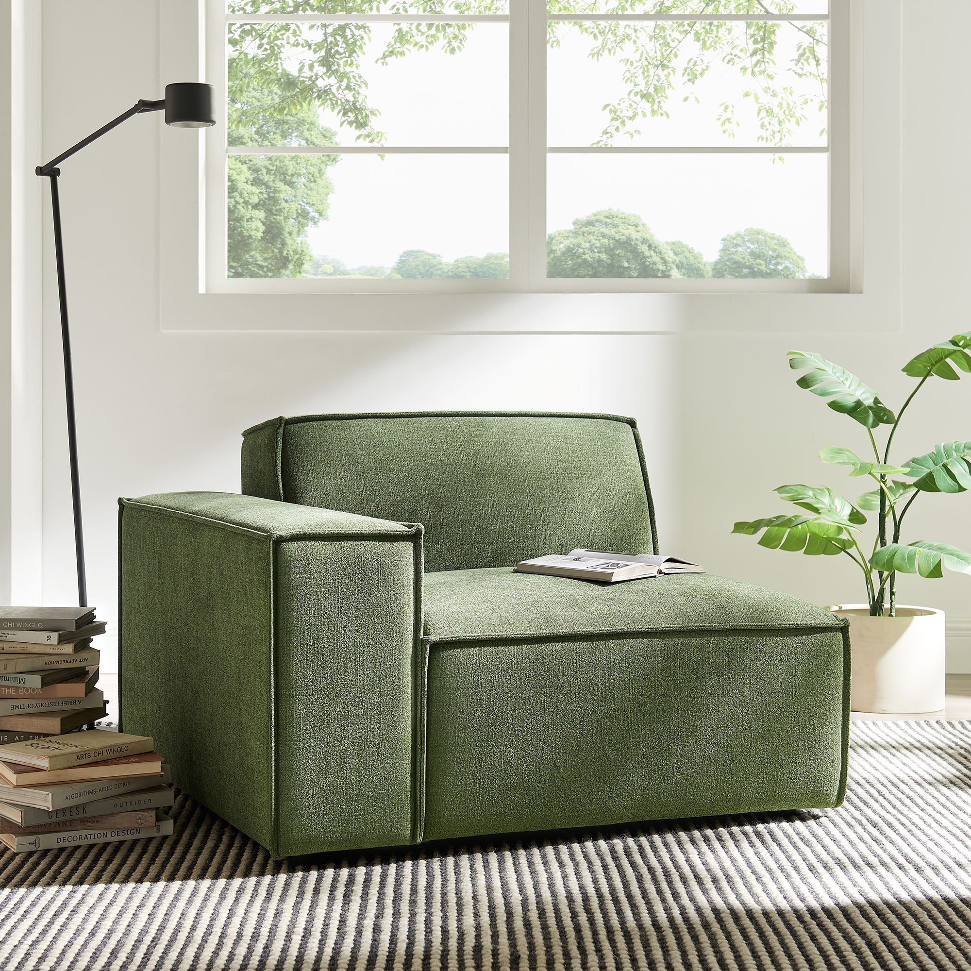 Restore Performance Fabric Upholstered Left-Facing Modular Lounge Chair by Modway - Image 17