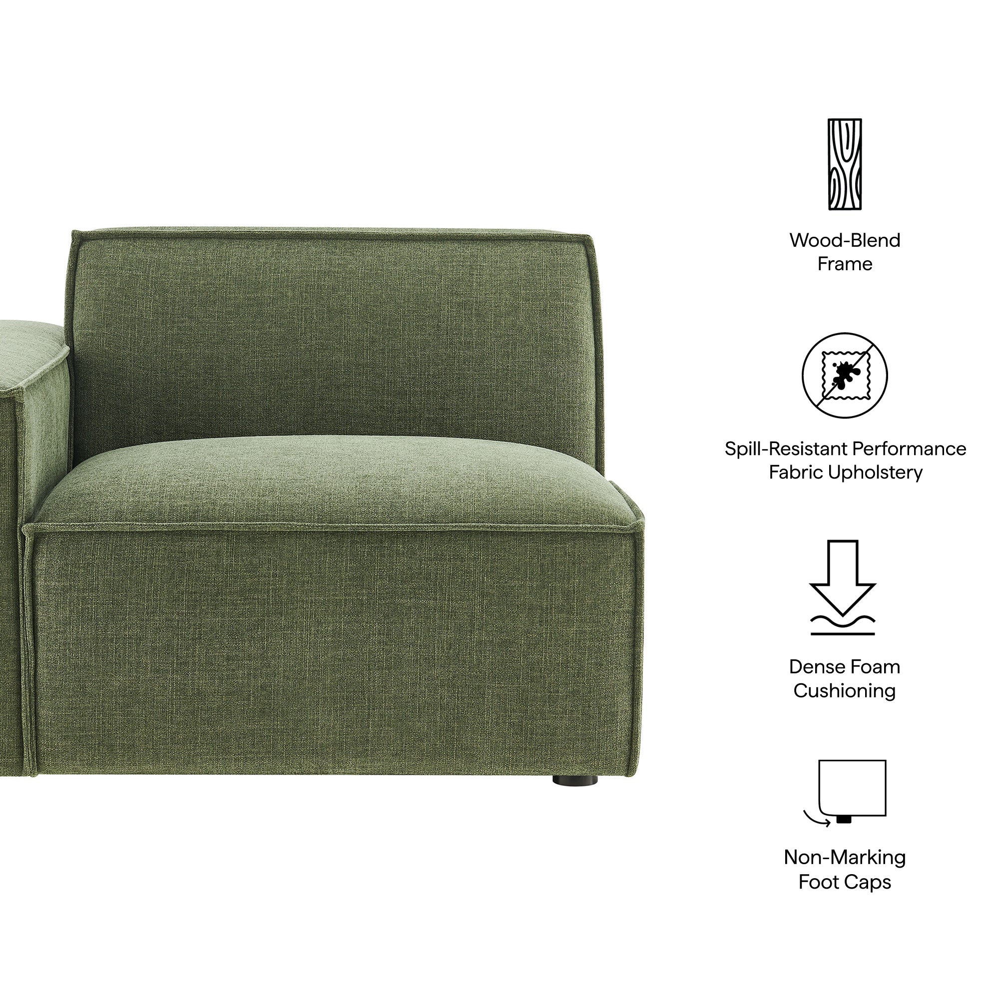 Restore Performance Fabric Upholstered Left-Facing Modular Lounge Chair by Modway - Image 18