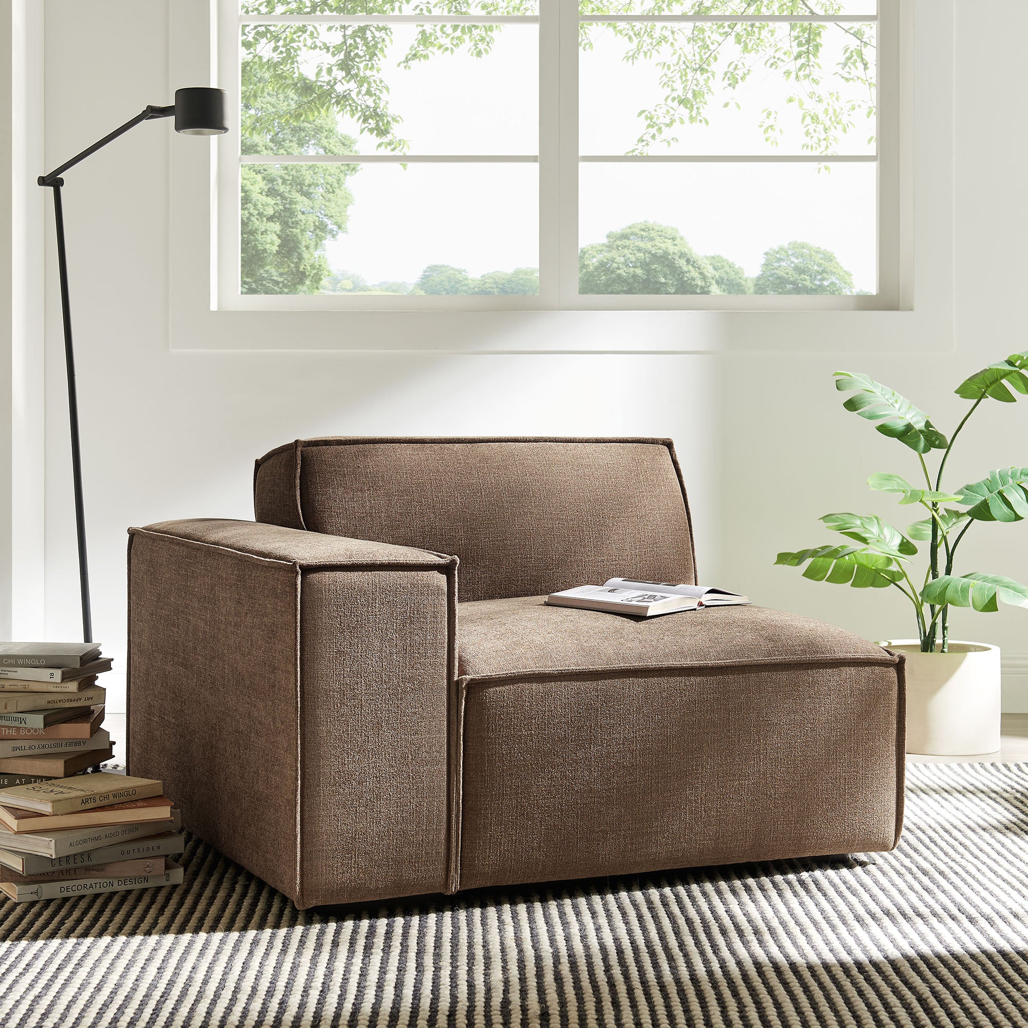 Restore Performance Fabric Upholstered Left-Facing Modular Lounge Chair by Modway - Image 27