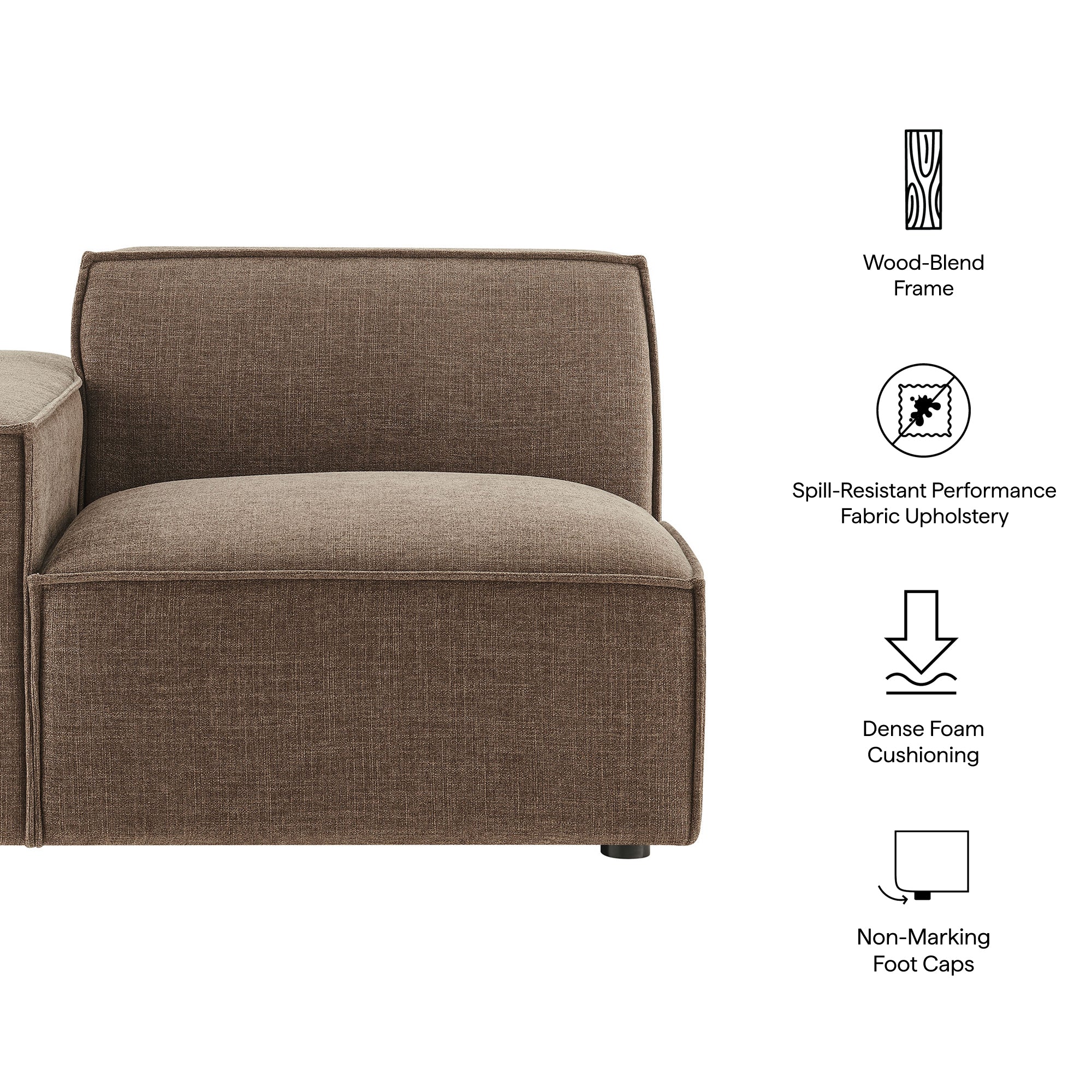 Restore Performance Fabric Upholstered Left-Facing Modular Lounge Chair by Modway - Image 28