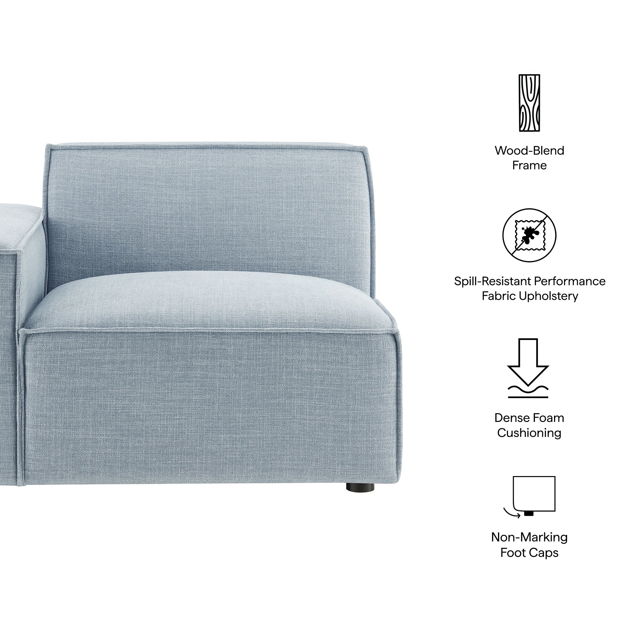 Restore Performance Fabric Upholstered Left-Facing Modular Lounge Chair by Modway - Image 48