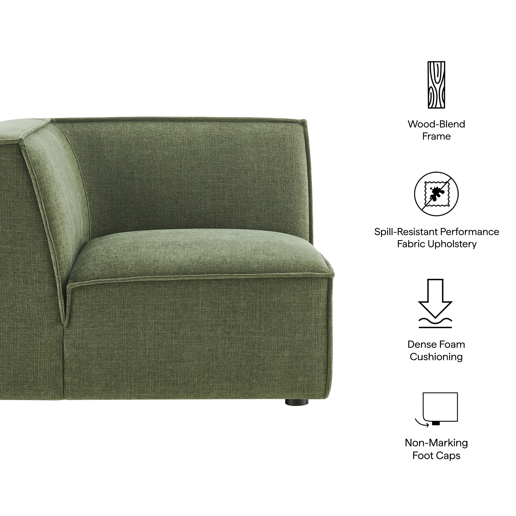 Restore Performance Fabric Upholstered Modular Corner Chair by Modway - Image 18