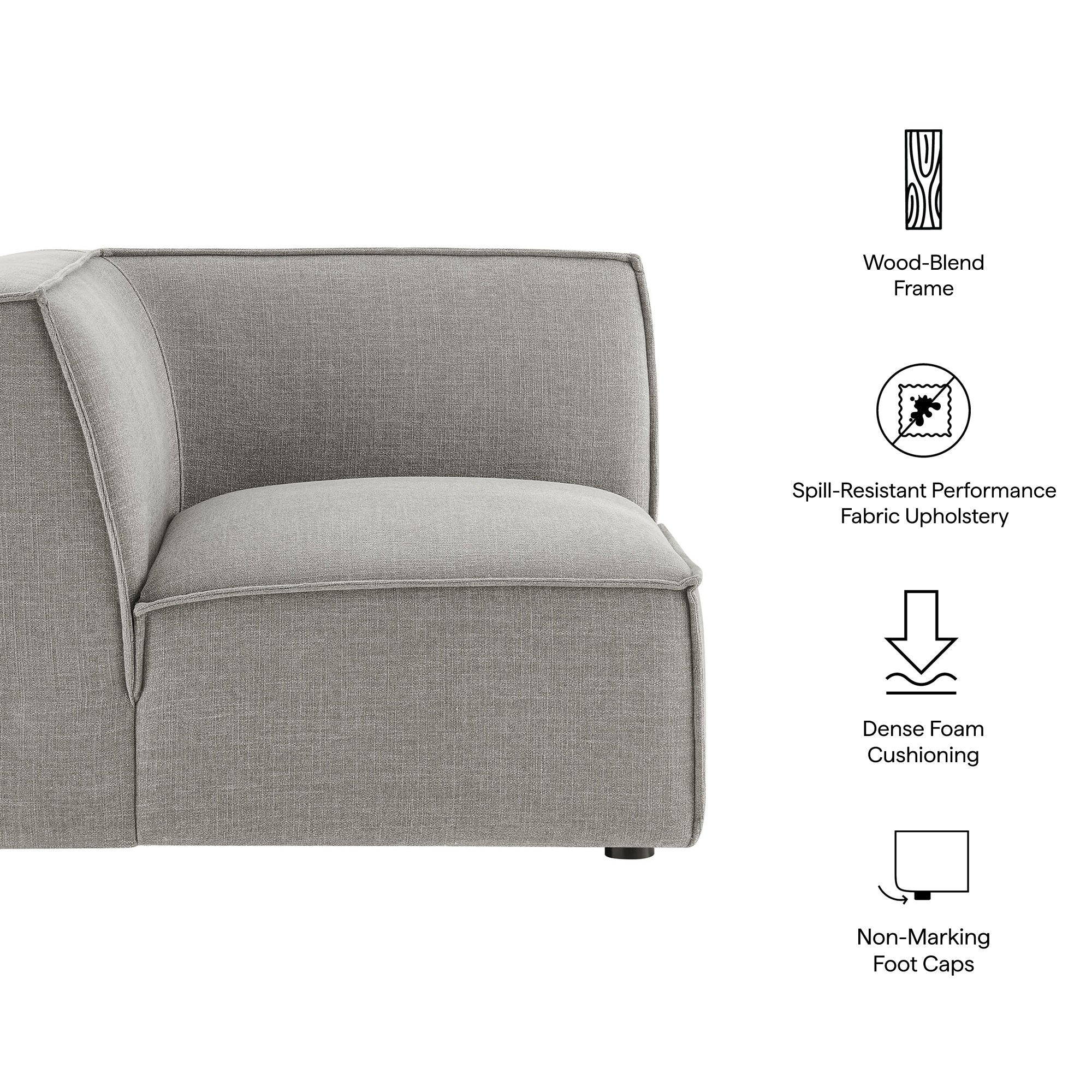 Restore Performance Fabric Upholstered Modular Corner Chair by Modway - Image 38