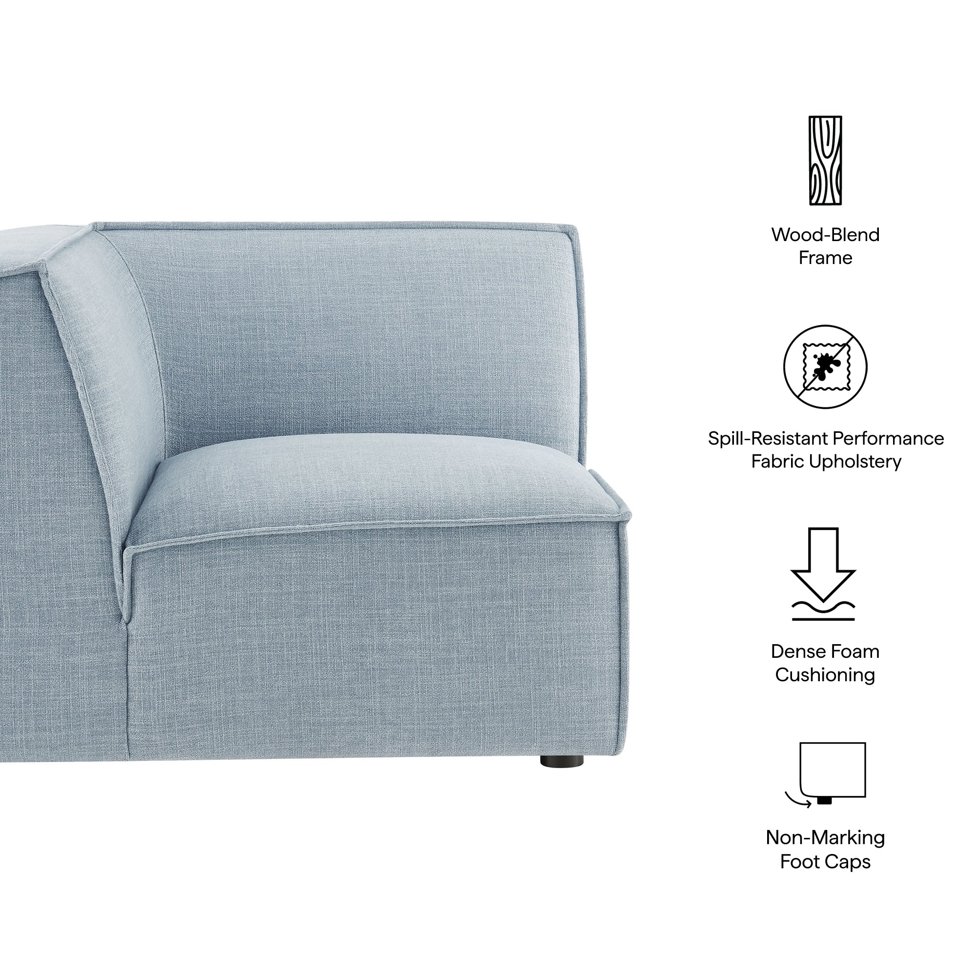 Restore Performance Fabric Upholstered Modular Corner Chair by Modway - Image 48