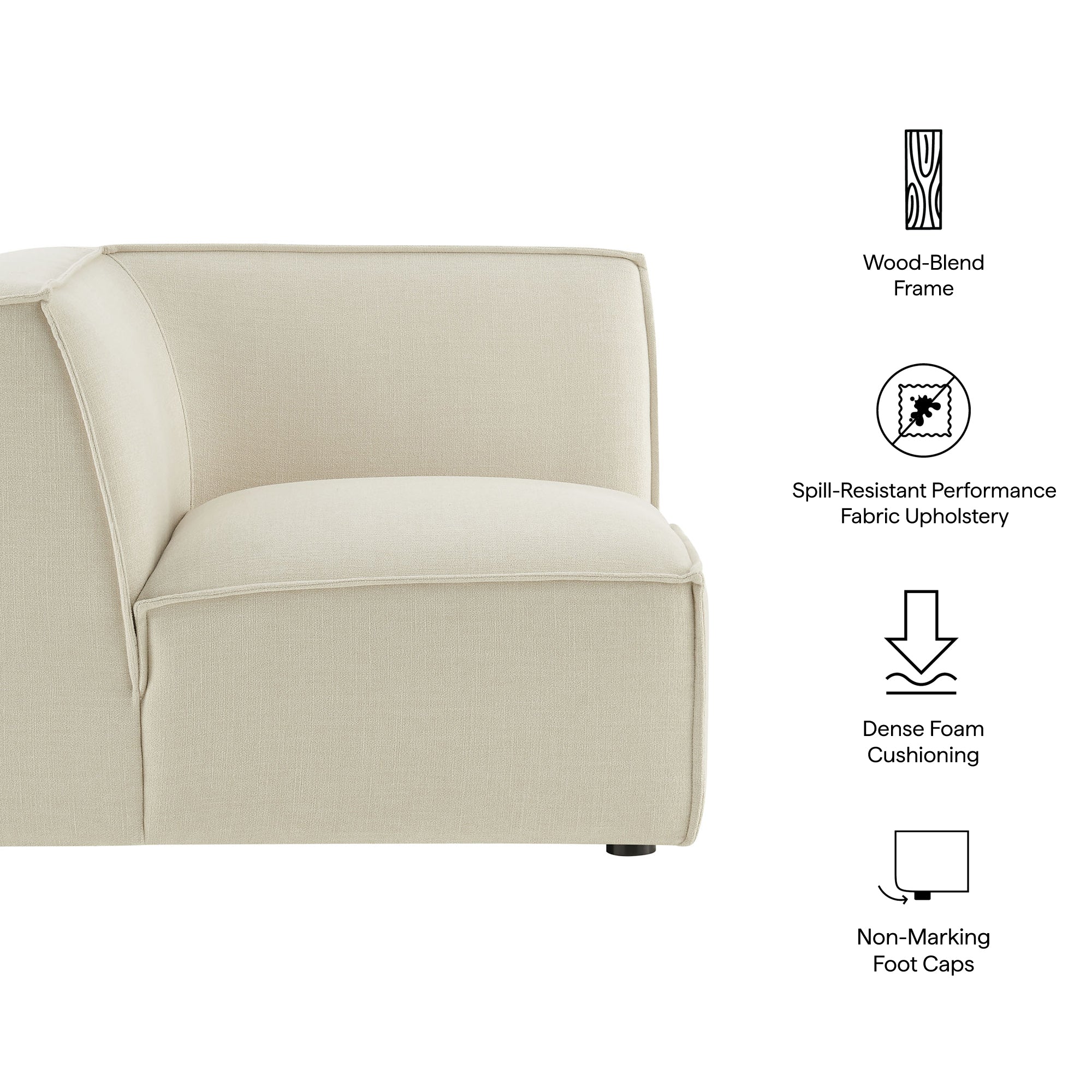 Restore Performance Fabric Upholstered Modular Corner Chair by Modway - Image 8