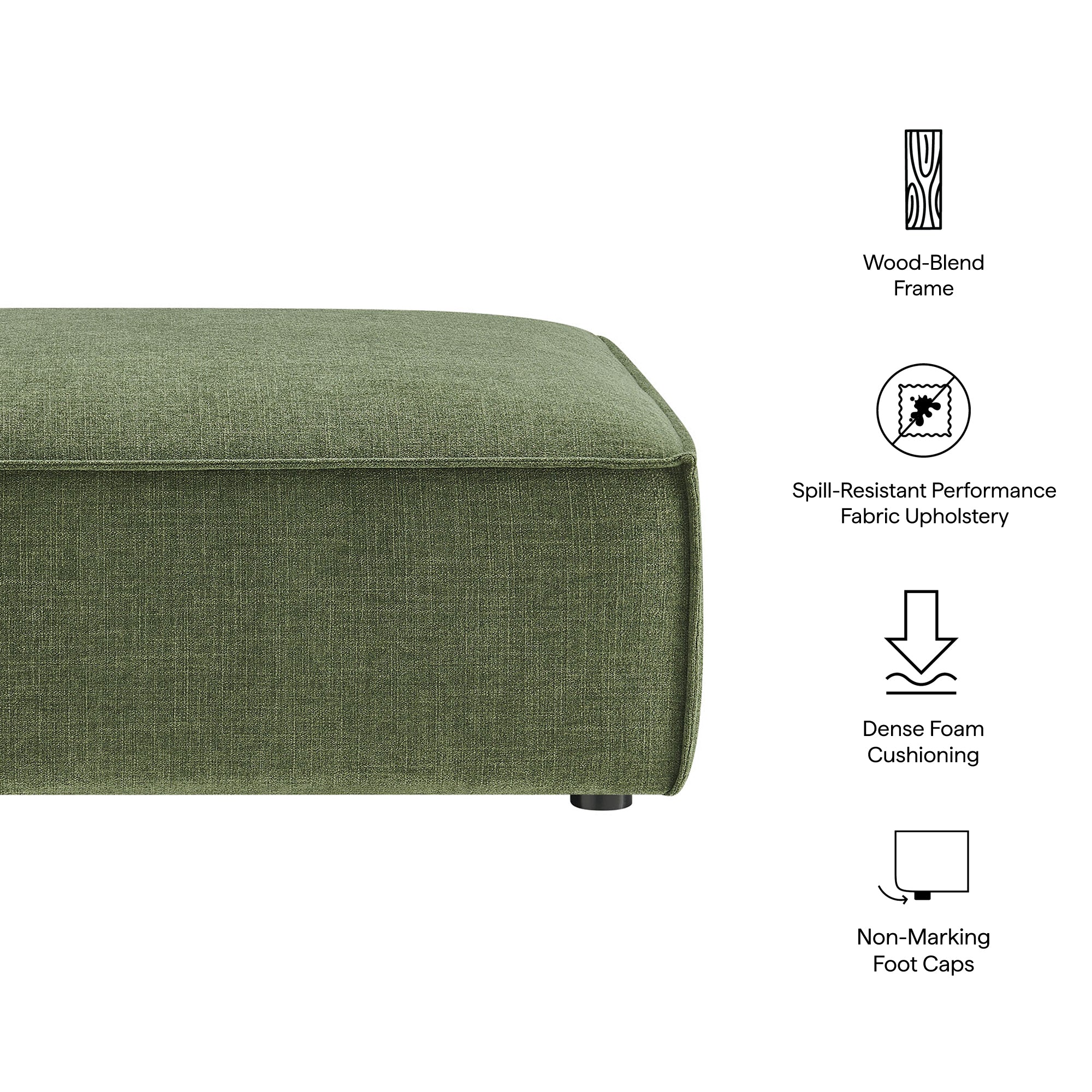 Restore Performance Fabric Upholstered Modular Ottoman by Modway - Image 16