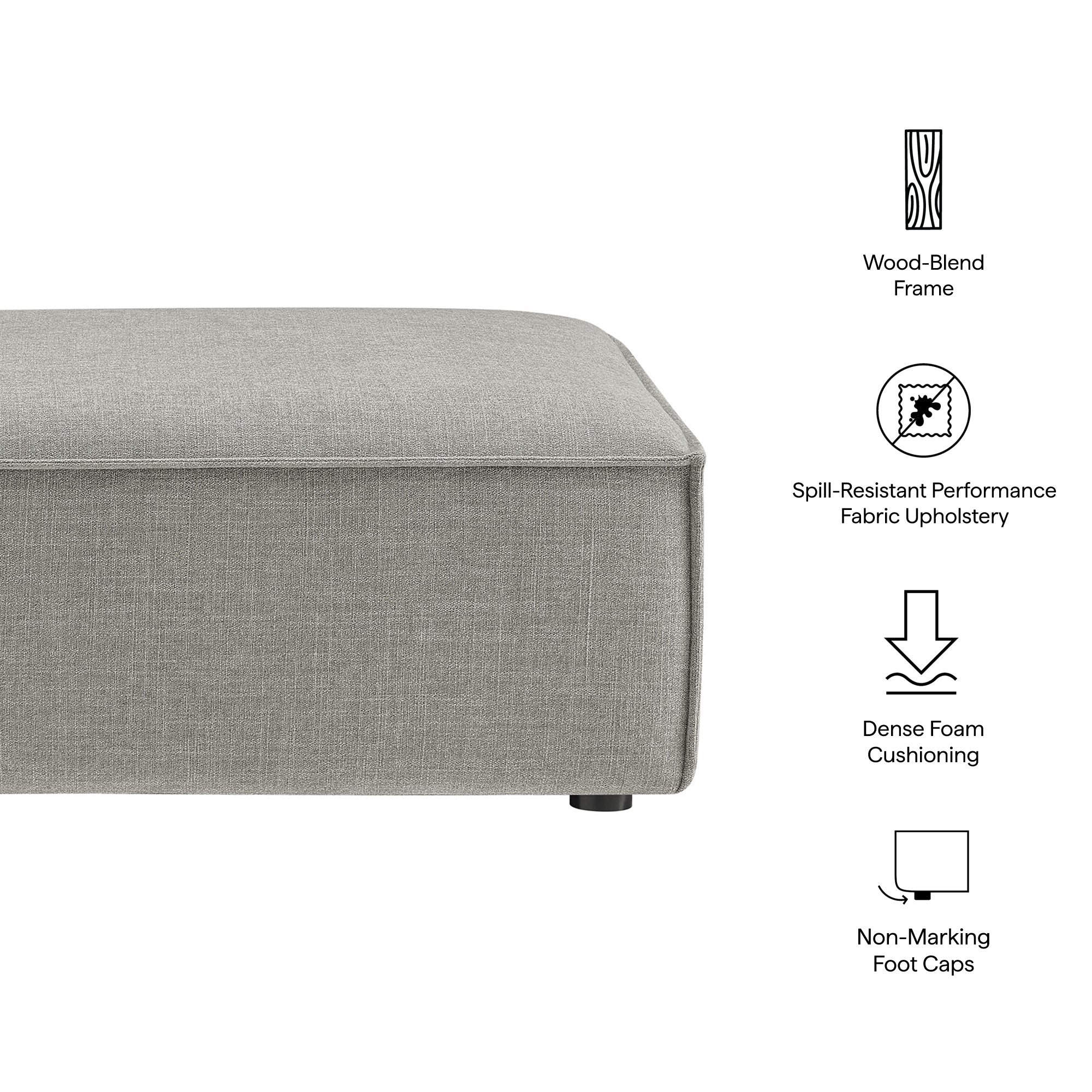 Restore Performance Fabric Upholstered Modular Ottoman by Modway - Image 34