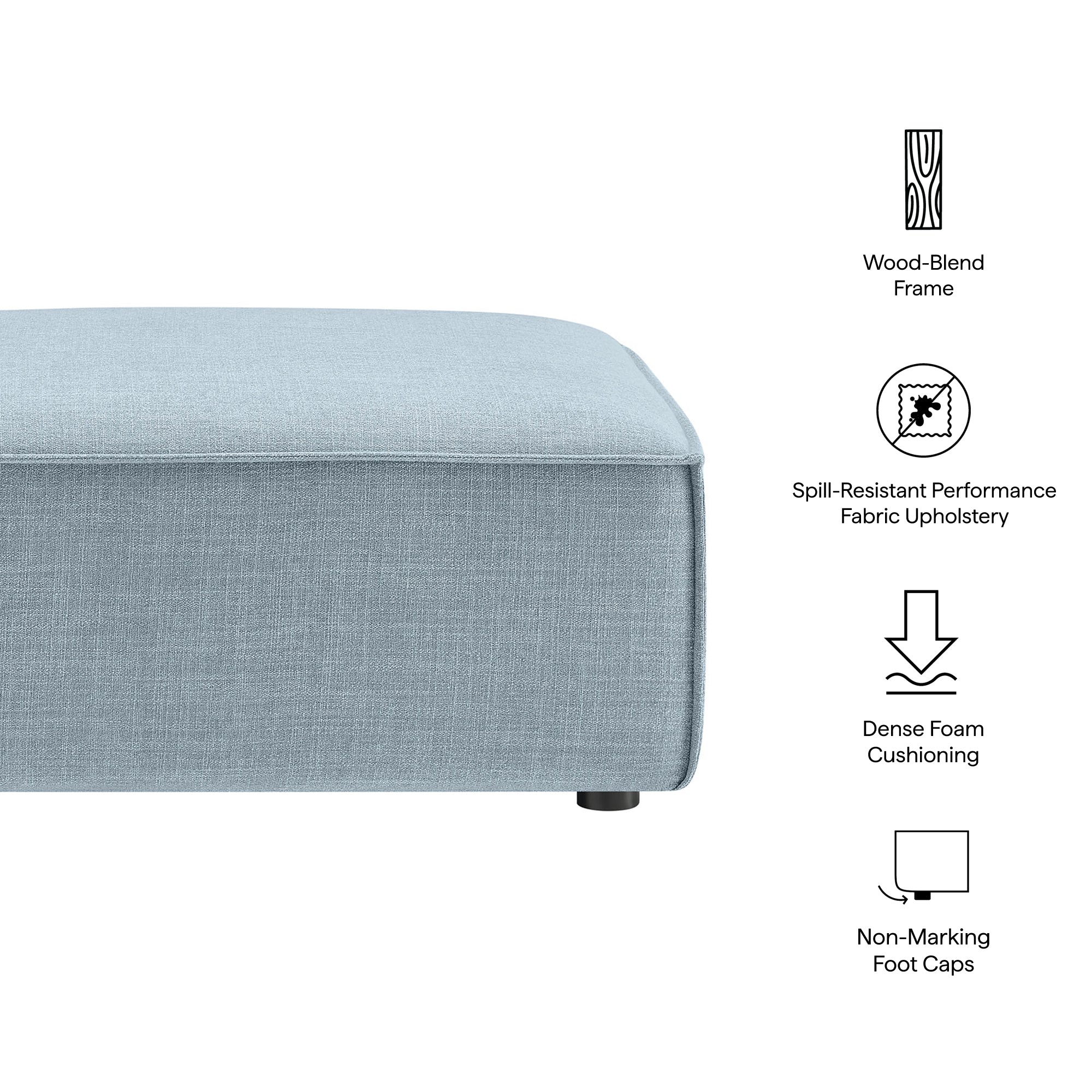 Restore Performance Fabric Upholstered Modular Ottoman by Modway - Image 43