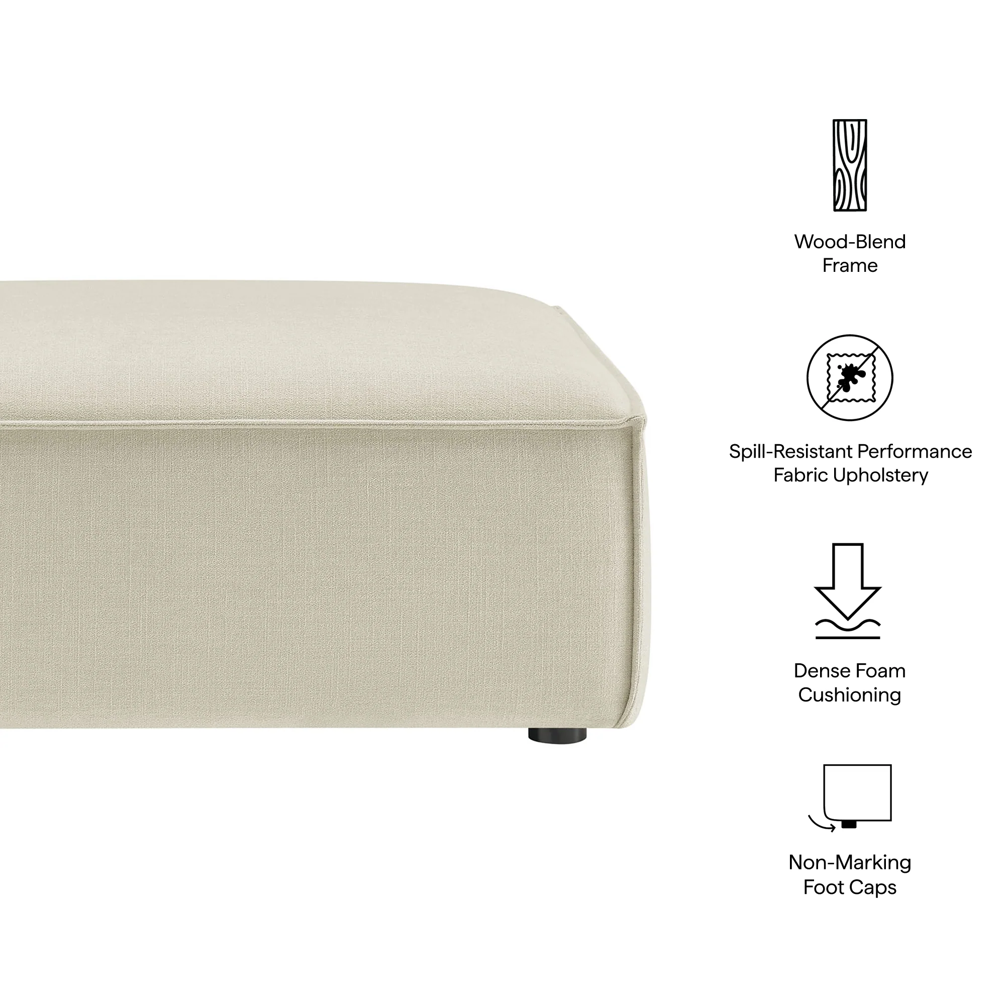 Restore Performance Fabric Upholstered Modular Ottoman by Modway - Image 7