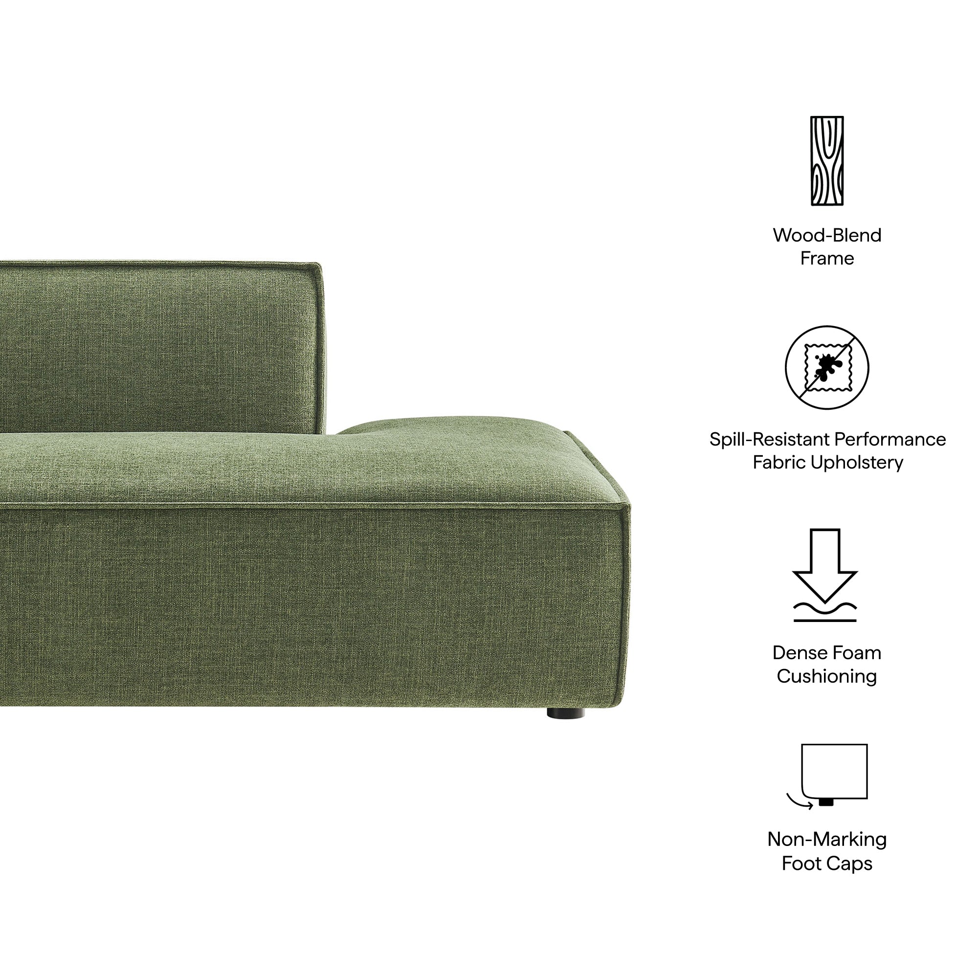 Restore Performance Fabric Upholstered Right-Facing Armless Modular Chaise by Modway - Image 18