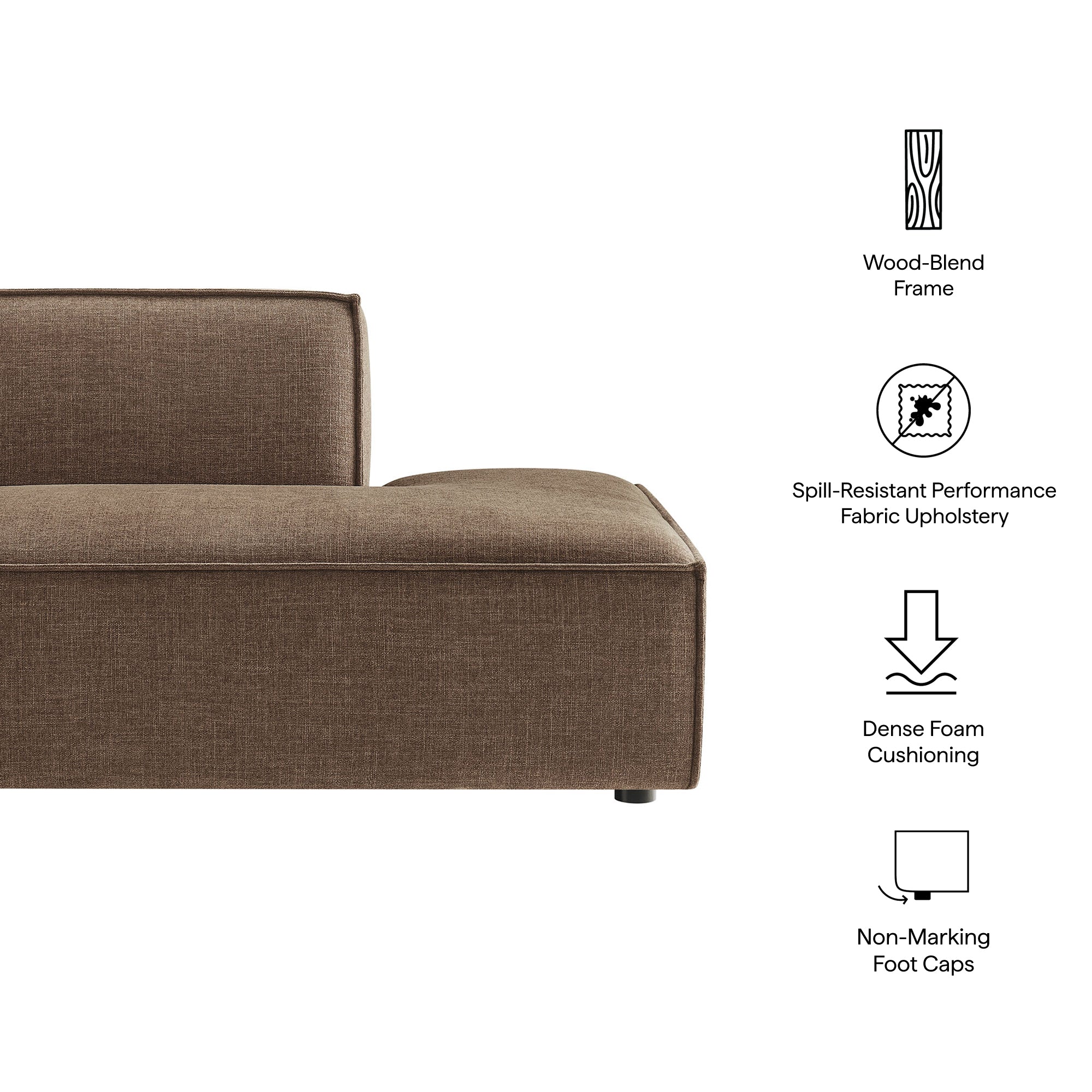 Restore Performance Fabric Upholstered Right-Facing Armless Modular Chaise by Modway - Image 28
