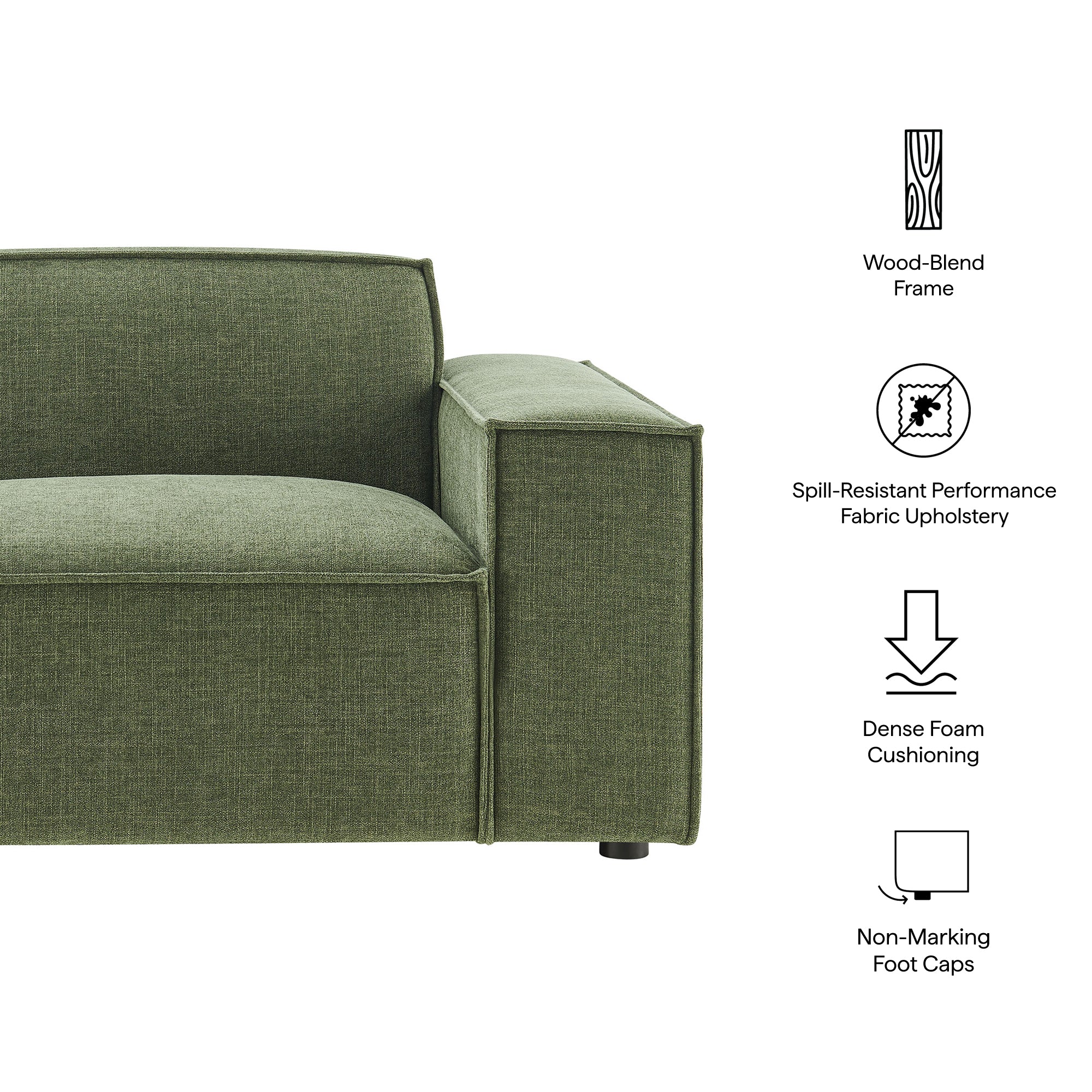 Restore Performance Fabric Upholstered Right-Facing Modular Lounge Chair by Modway - Image 18
