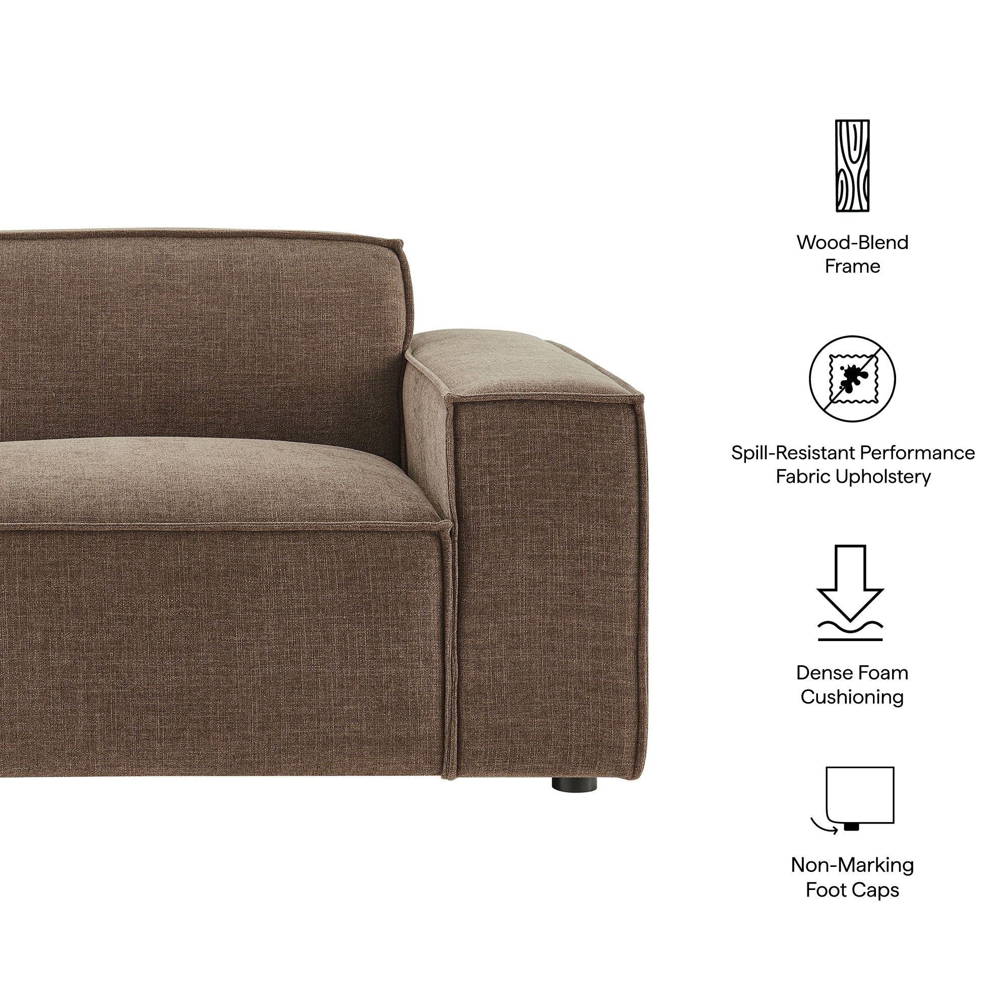 Restore Performance Fabric Upholstered Right-Facing Modular Lounge Chair by Modway - Image 28