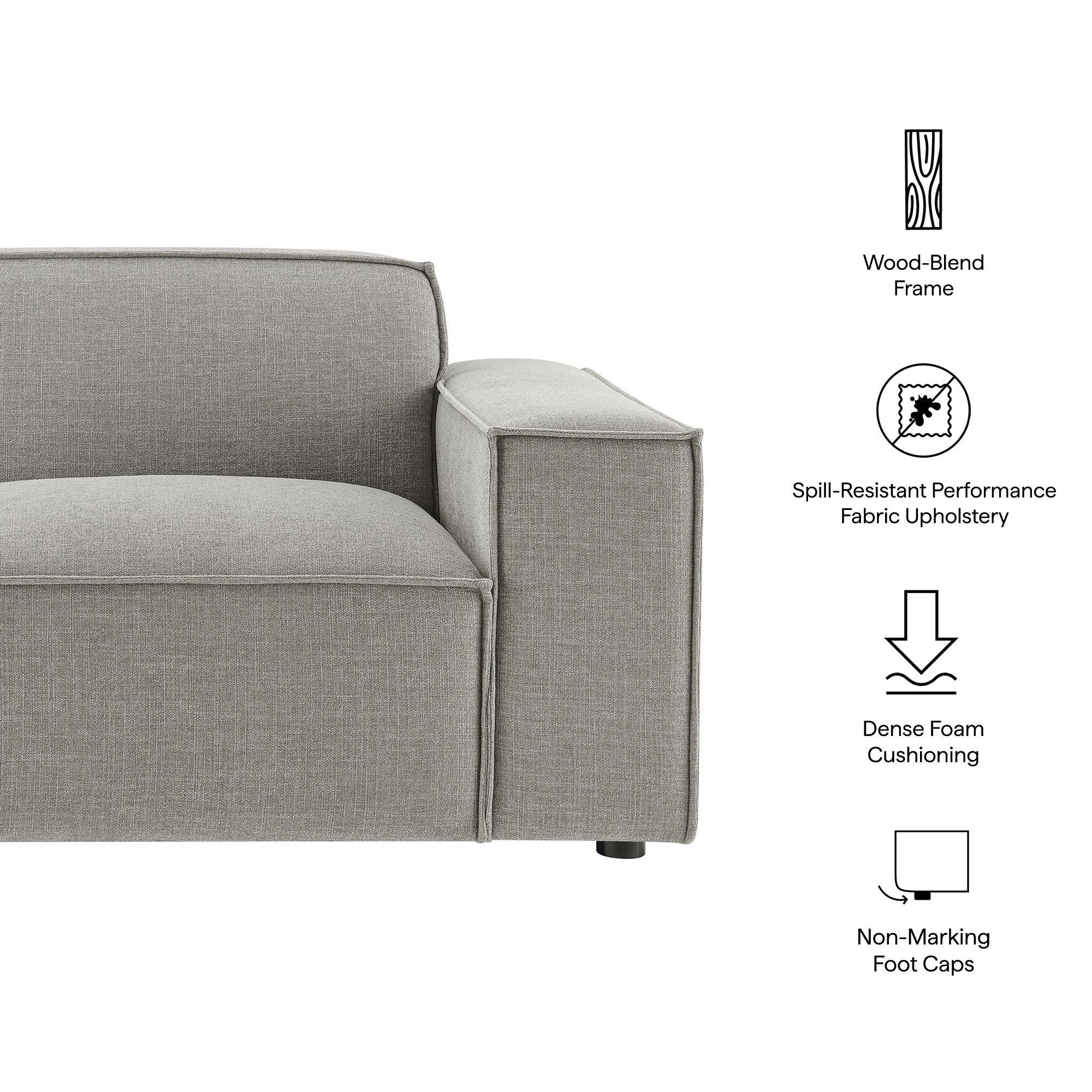 Restore Performance Fabric Upholstered Right-Facing Modular Lounge Chair by Modway - Image 38