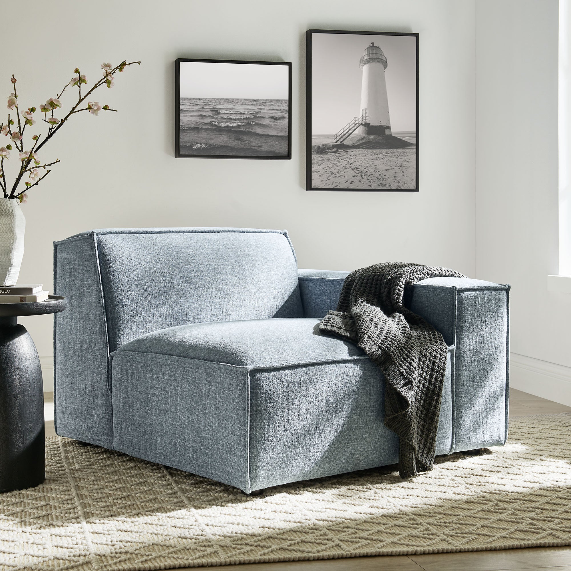 Restore Performance Fabric Upholstered Right-Facing Modular Lounge Chair by Modway - Image 47