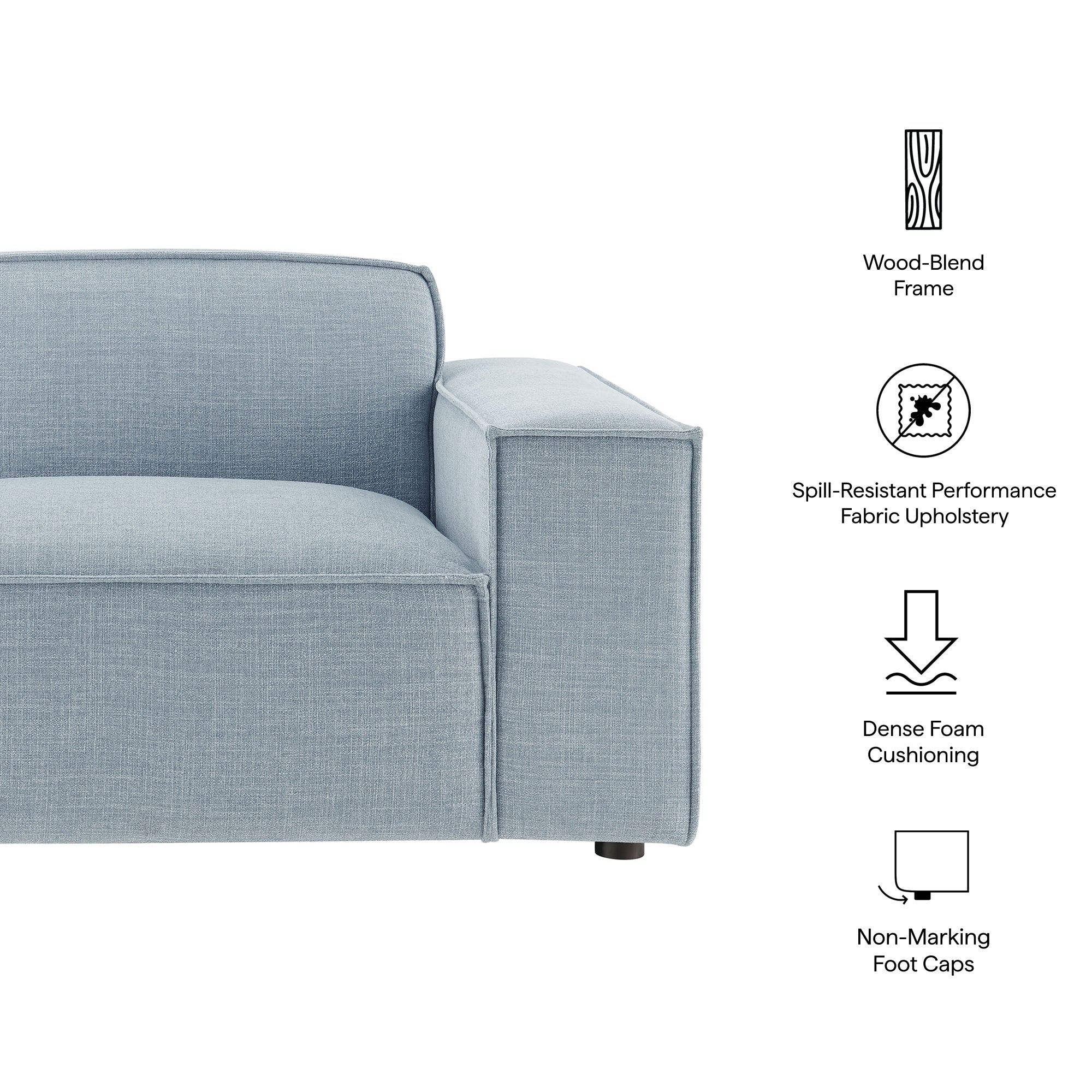 Restore Performance Fabric Upholstered Right-Facing Modular Lounge Chair by Modway - Image 48