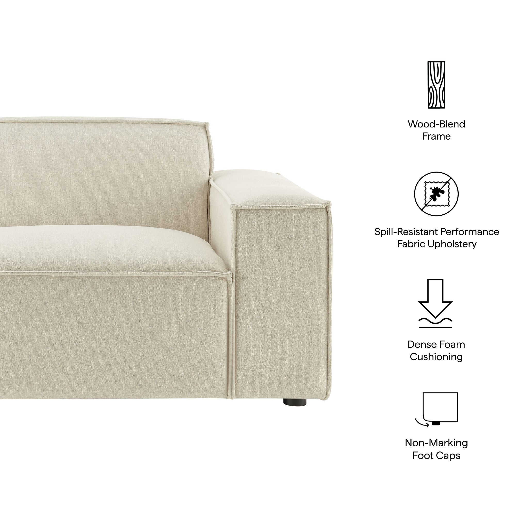 Restore Performance Fabric Upholstered Right-Facing Modular Lounge Chair by Modway - Image 8