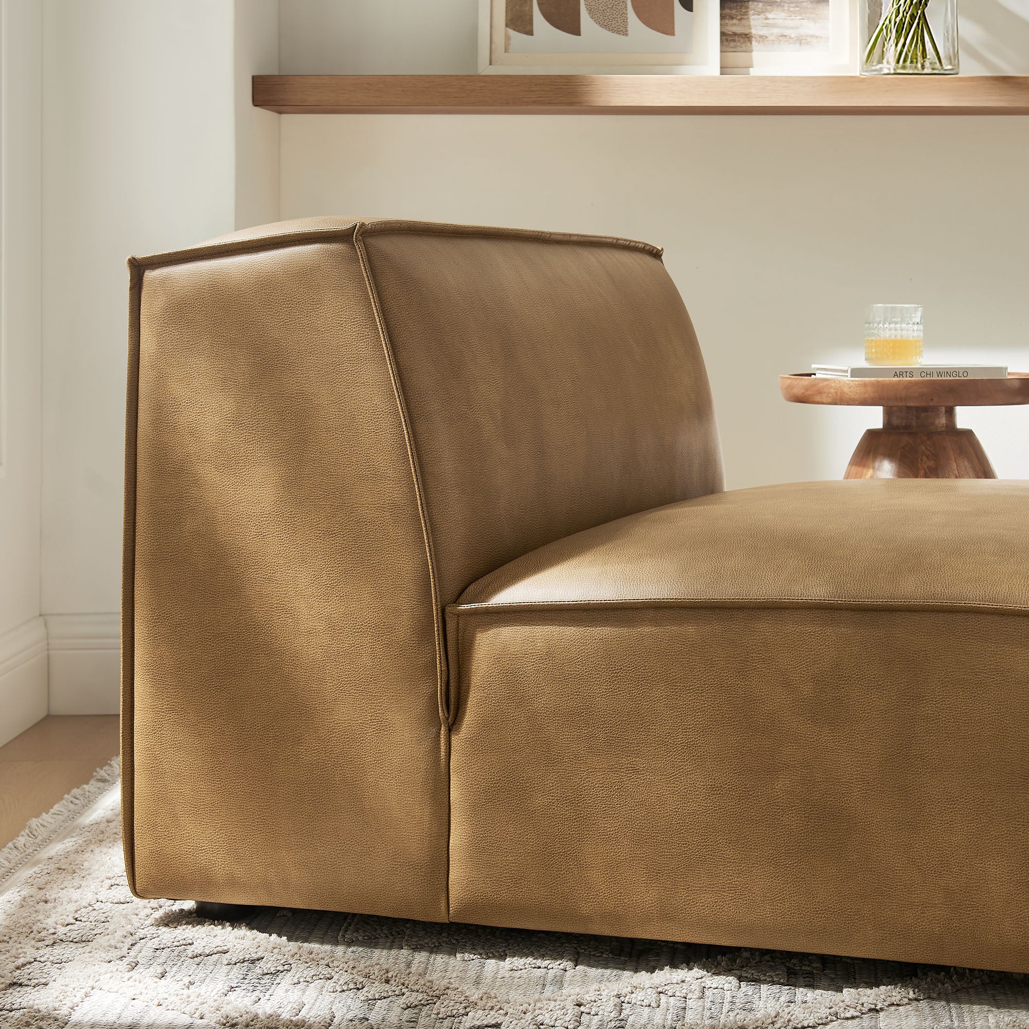 Restore Vegan Leather Armless Modular Chair by Modway - Image 15