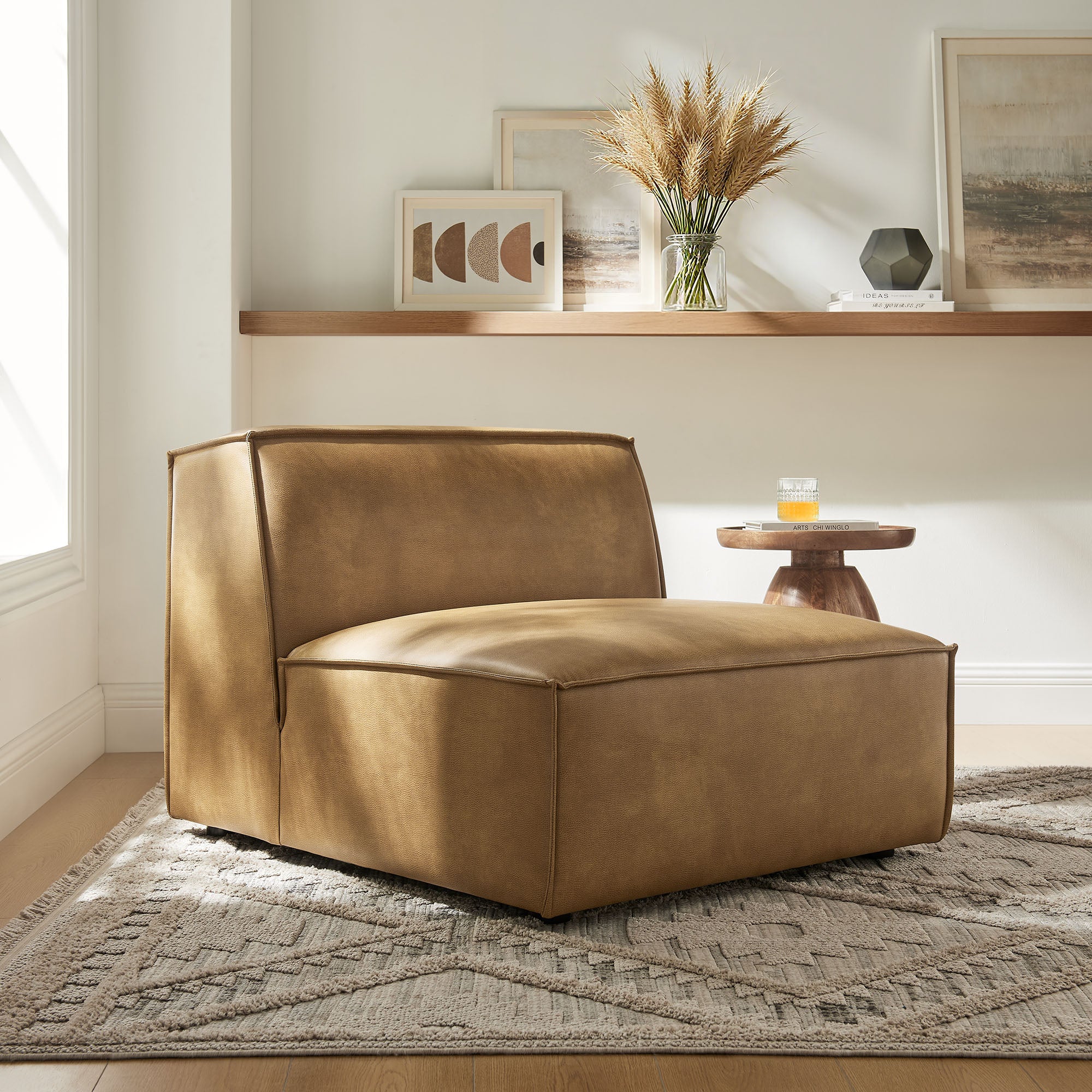 Restore Vegan Leather Armless Modular Chair by Modway - Image 16