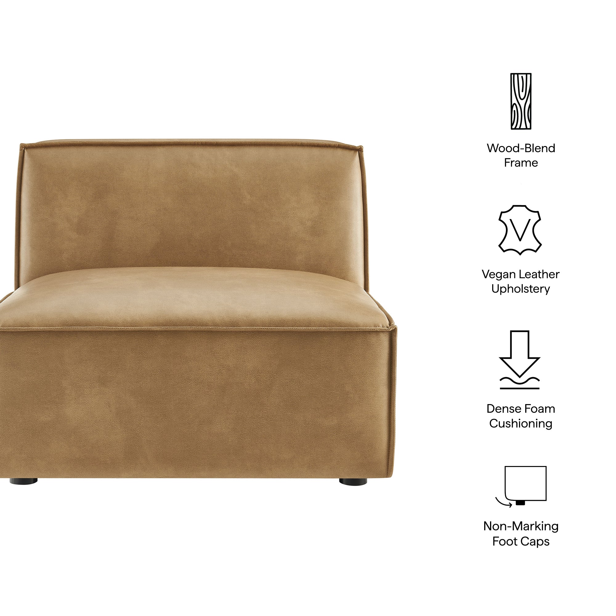 Restore Vegan Leather Armless Modular Chair by Modway - Image 17