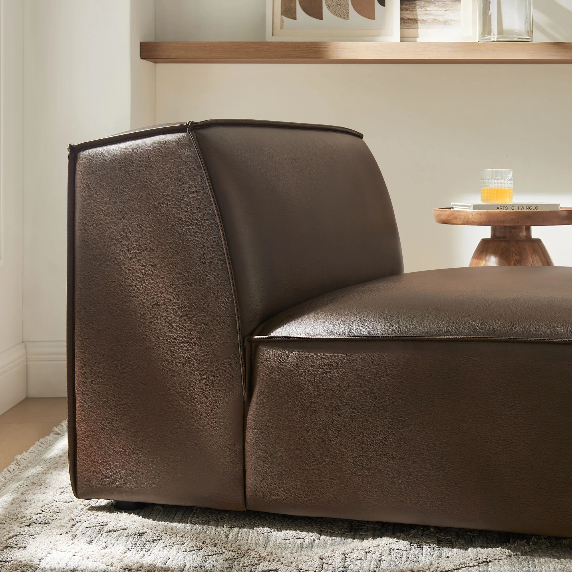Restore Vegan Leather Armless Modular Chair by Modway - Image 7