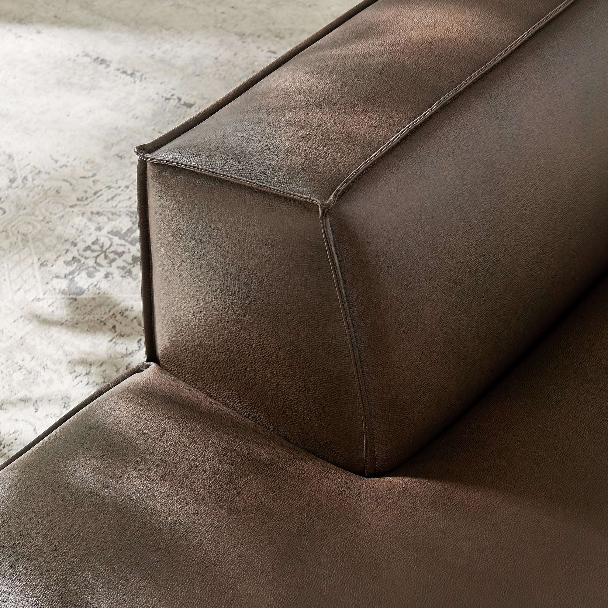 Restore Vegan Leather Left-Facing Armless Modular Chaise by Modway - Image 7