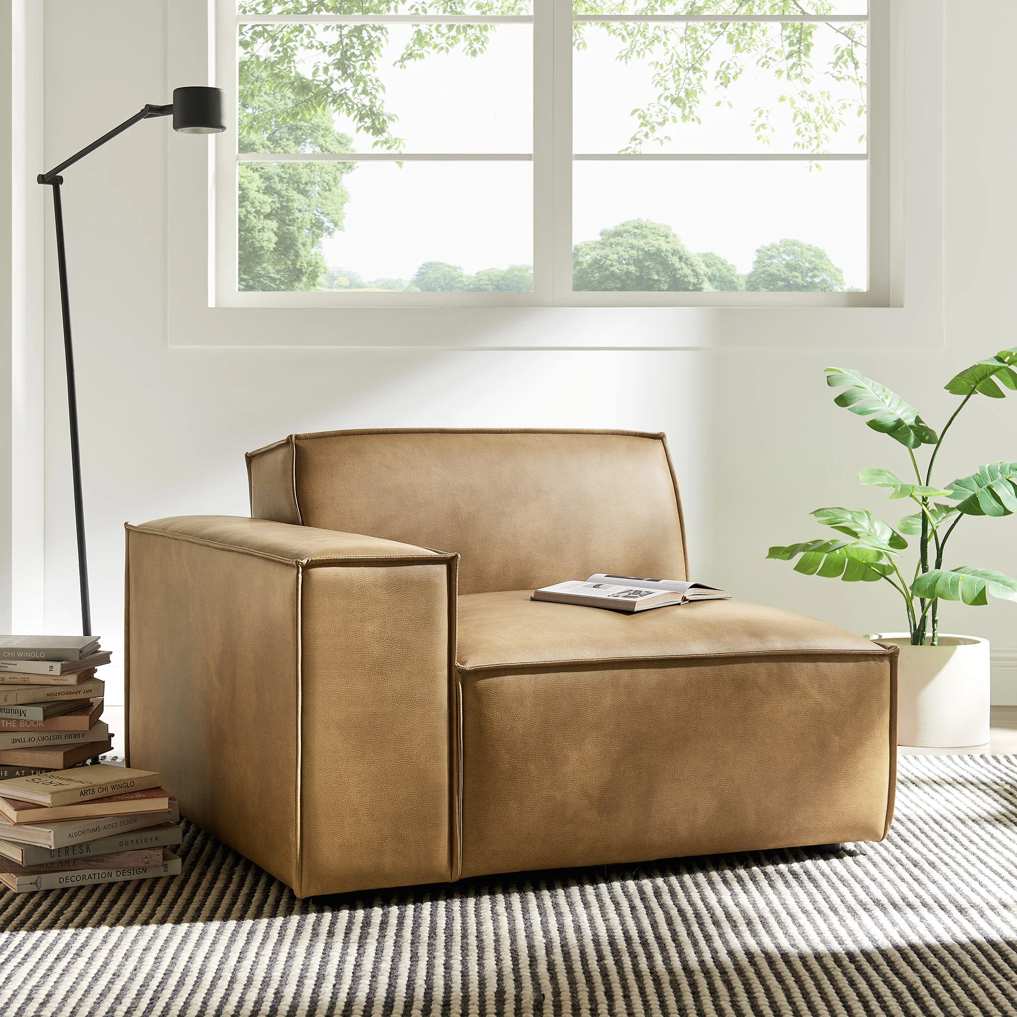 Restore Vegan Leather Left-Facing Modular Lounge Chair by Modway - Image 16